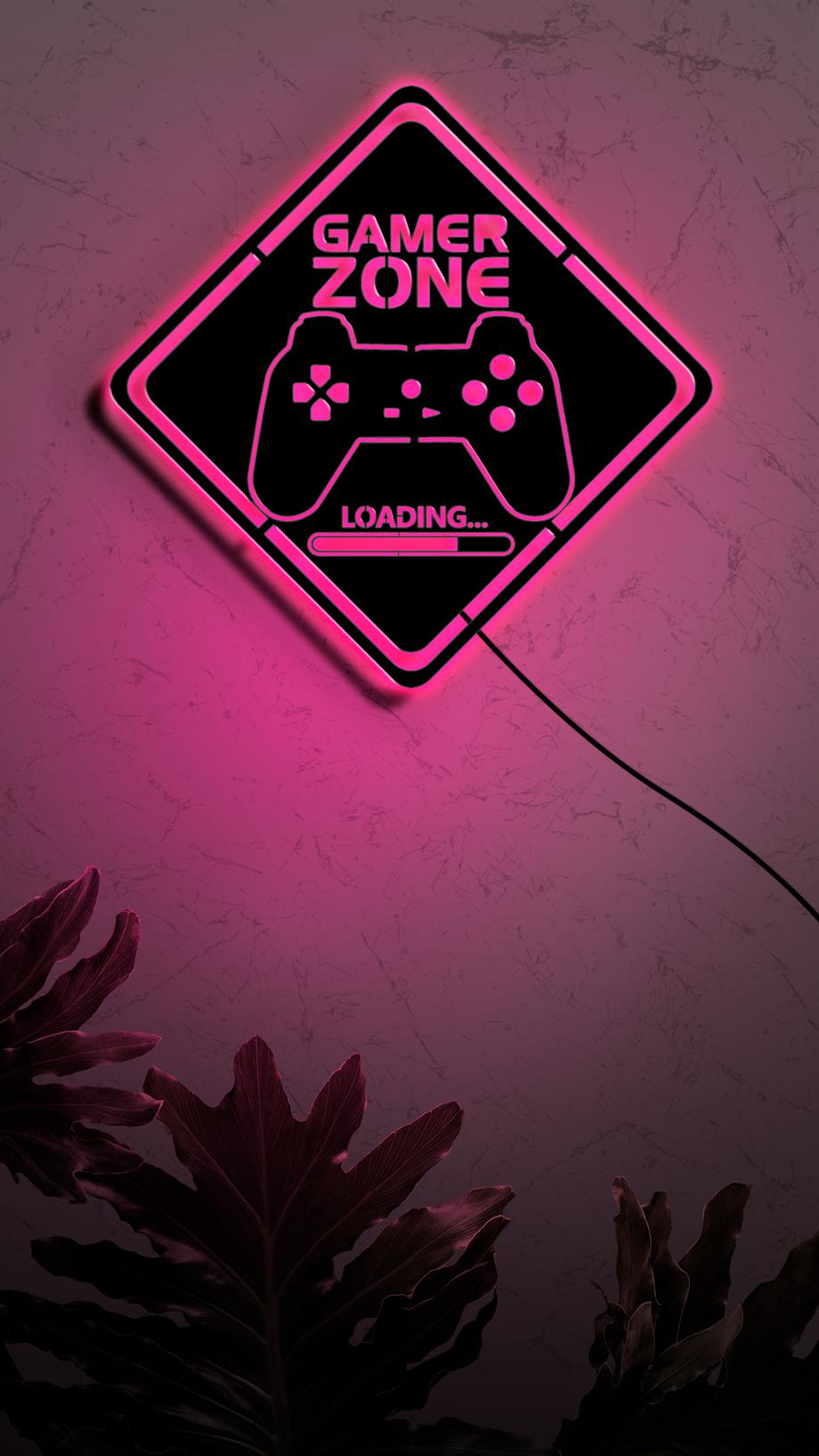 Oyun Odası Dekoru Gamer Hediye  16 Renkli Rgb Kumandalı Ahşap Tablo Işıklı Duvar Dekoru