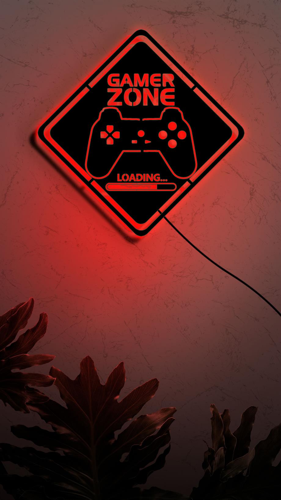 Oyun Odası Dekoru Gamer Hediye  16 Renkli Rgb Kumandalı Ahşap Tablo Işıklı Duvar Dekoru