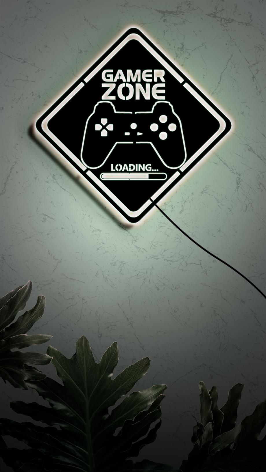 Oyun Odası Dekoru Gamer Hediye  16 Renkli Rgb Kumandalı Ahşap Tablo Işıklı Duvar Dekoru