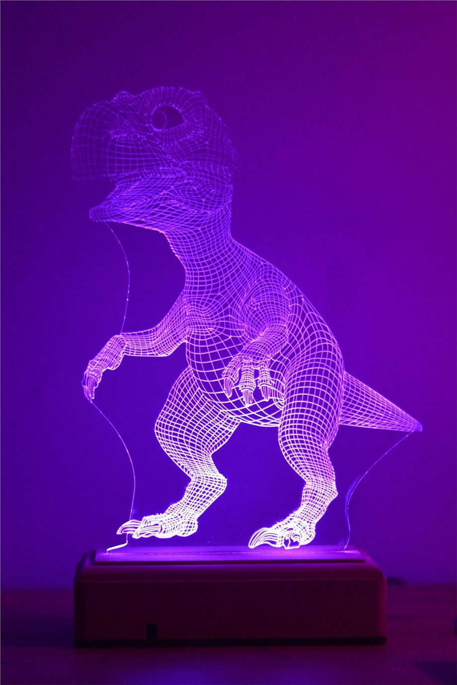 Özel Tasarım Dinazor 3D 16 Renk Dekoratif Led Lamba