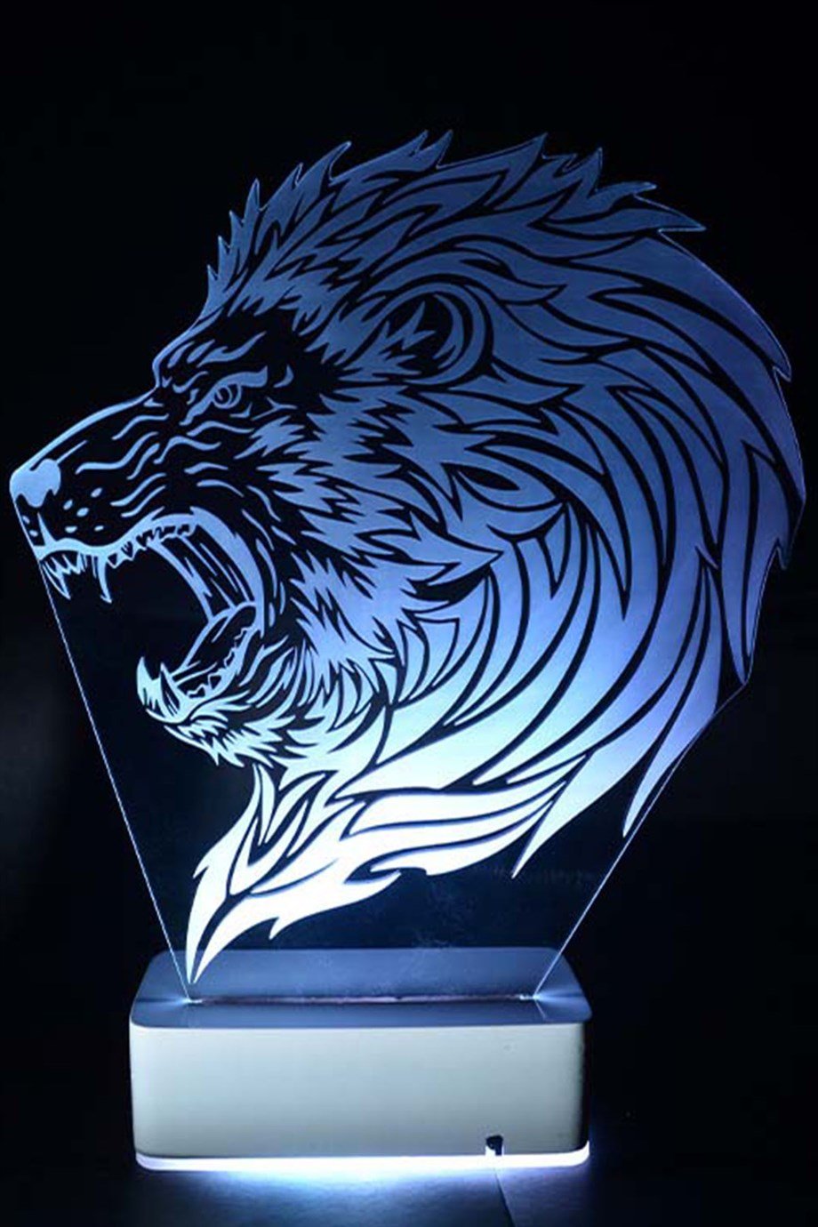 Özel Tasarım Fantastik Kızgın Aslan 3D 16 Renk Dekoratif Led Lamba