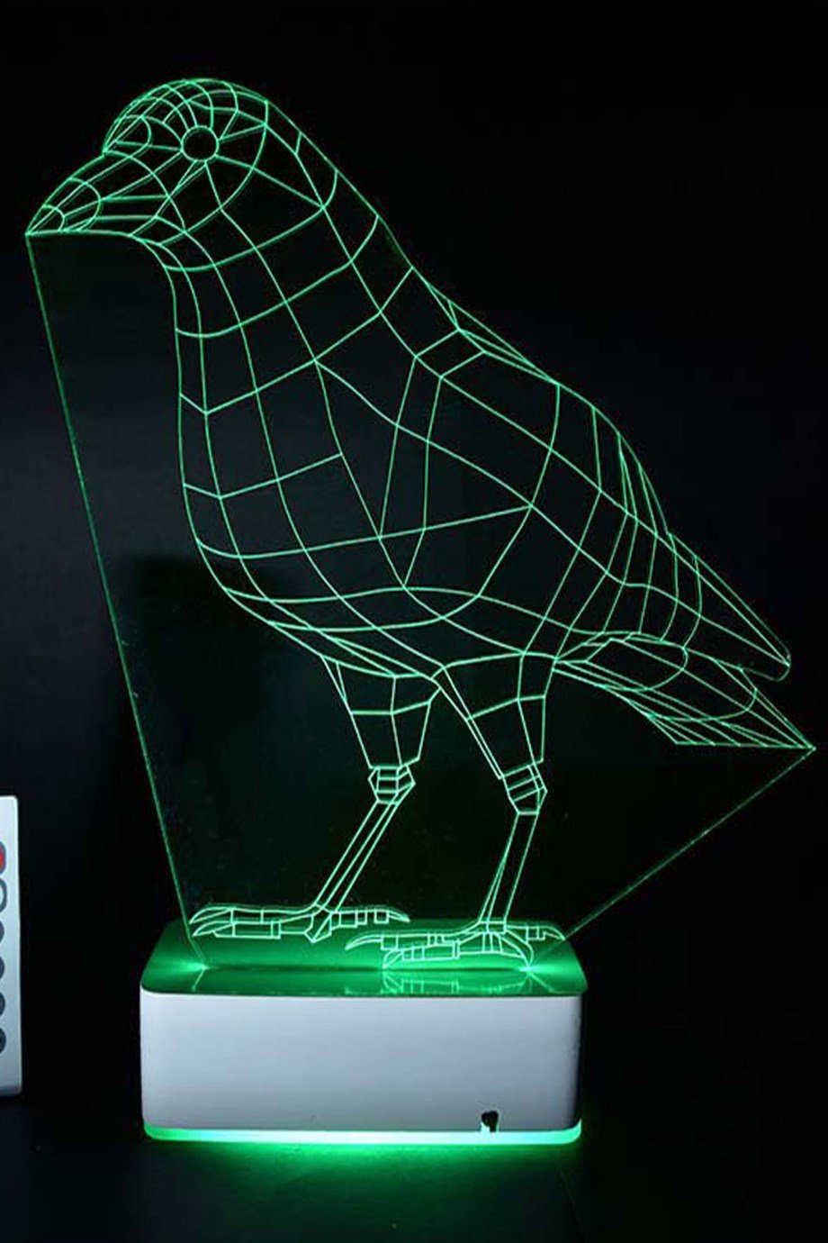 Özel Tasarım Karga 3D 16 Renk Dekoratif Led Lamba