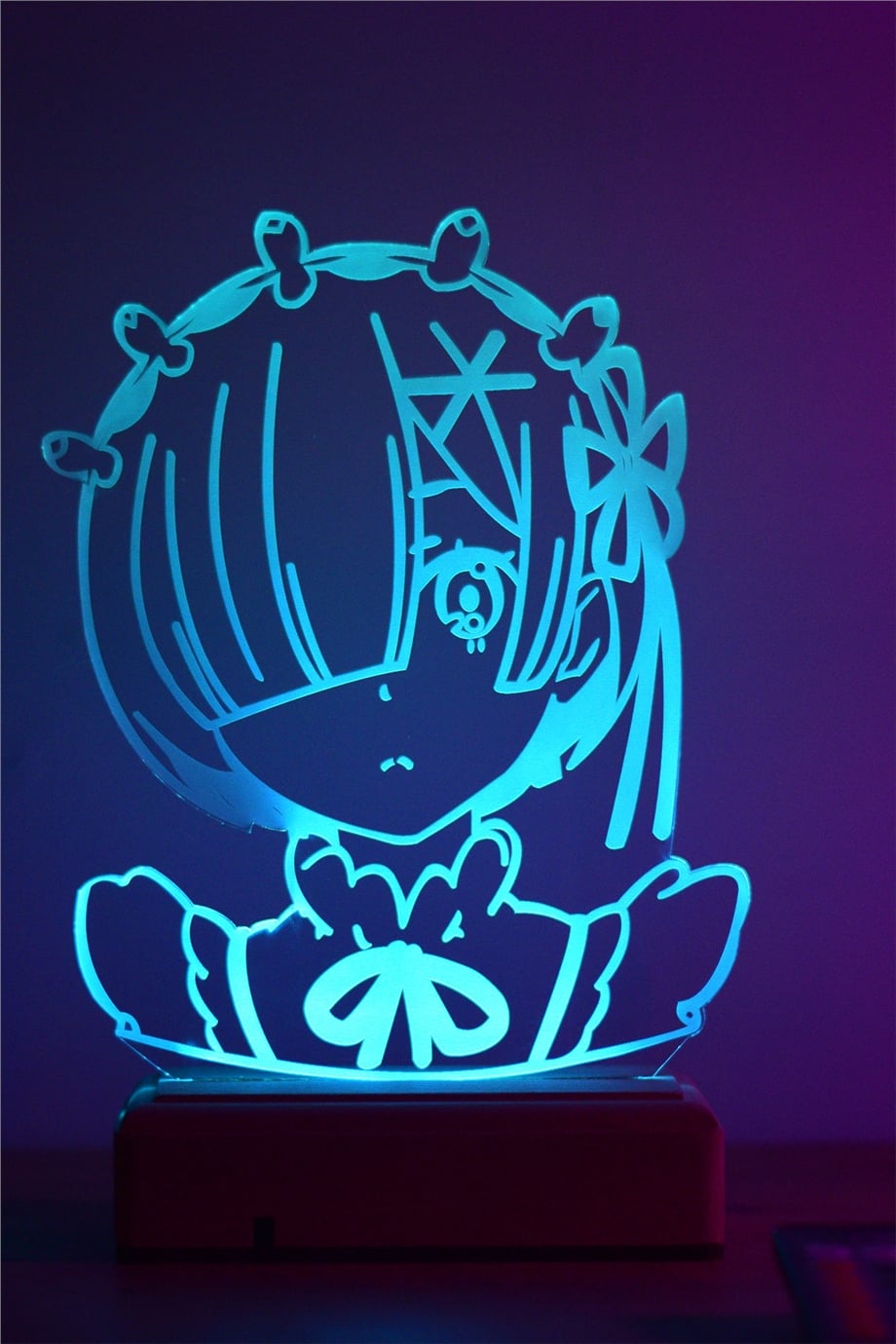 Rem Re:Zero 16 Renk Gece Lambası