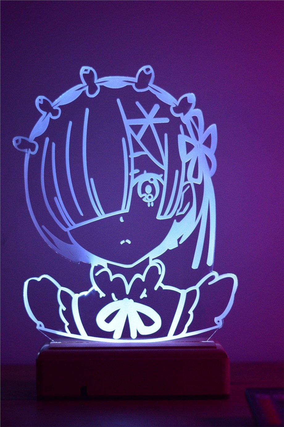 Rem Re:Zero 16 Renk Gece Lambası