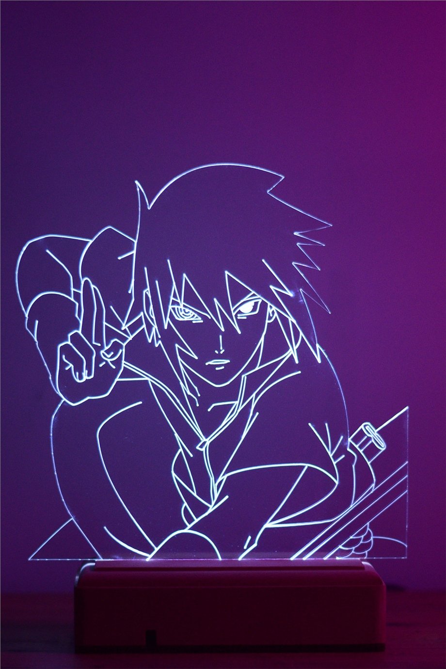 Sasuke Uchiha Naruto 16 Renk Anime Gece Lambası