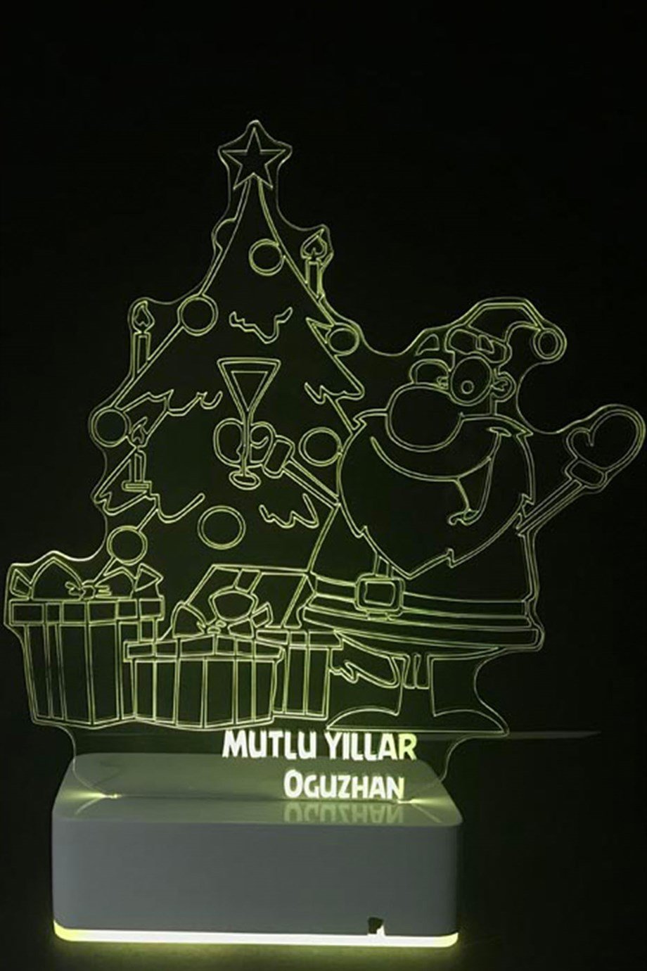 Yılbaşı Hediyesi Noel Baba Dekoratif Gece Lambası 3D 16 Renk