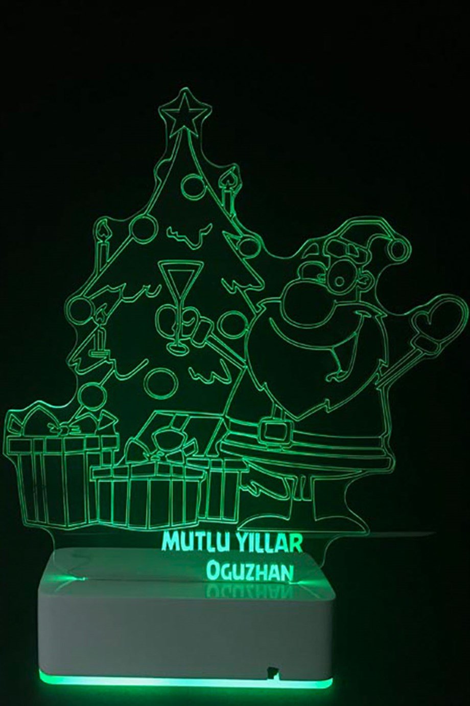 Yılbaşı Hediyesi Noel Baba Dekoratif Gece Lambası 3D 16 Renk