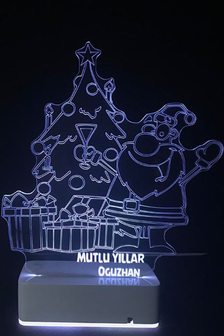 Yılbaşı Hediyesi Noel Baba Dekoratif Gece Lambası 3D 16 Renk