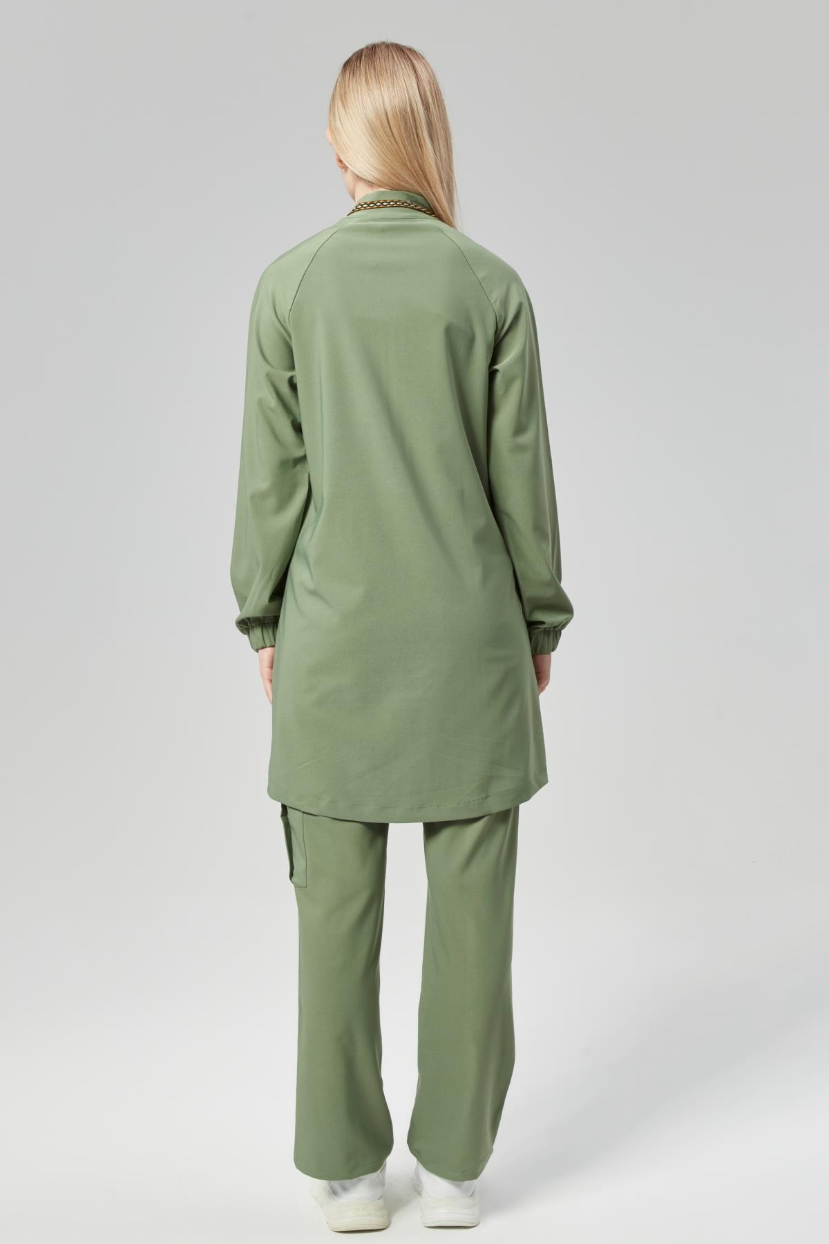 Extreme Cool Modest - Premium Çift Yön Likralı Doktor Hemşire Forma Takımı (KADIN), Yosun