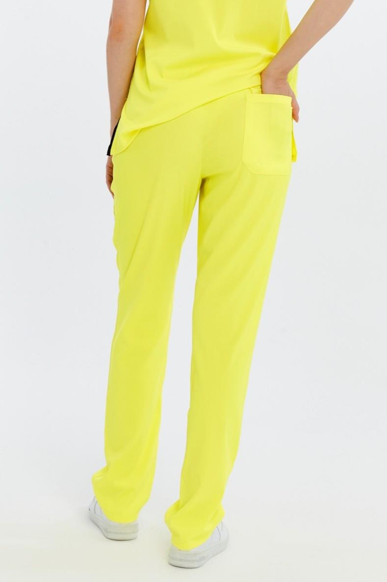 Happiness Basic - Likralı Doktor Hemşire Scrubs Tek Alt Cerrahi Forma (UNISEX), Limon Sarısı