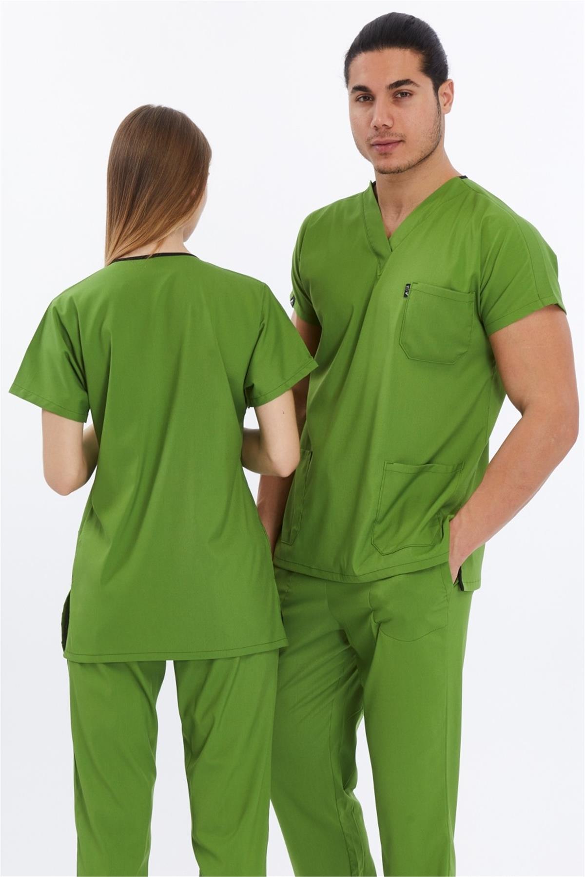 Happiness Basic - Likralı Doktor Hemşire Tek Üst Forma (UNISEX), Fıstık Yeşili