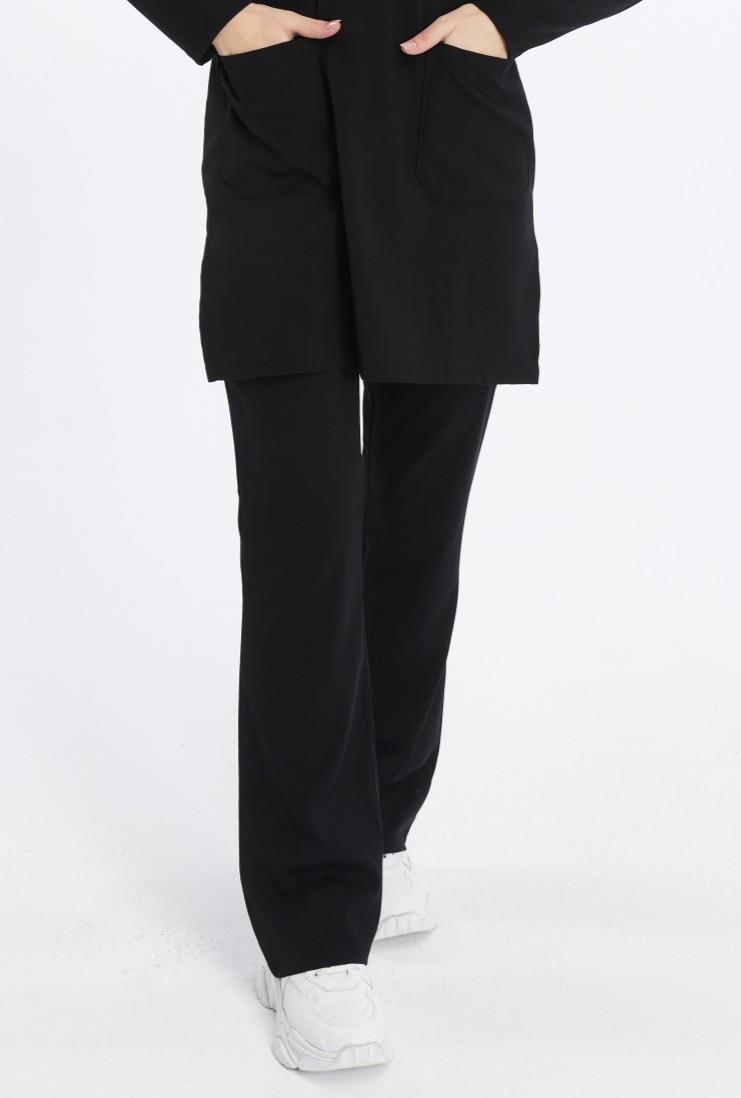 Happiness Modest - Likralı Doktor Hemşire Tesettür Tek Alt Forma, Siyah