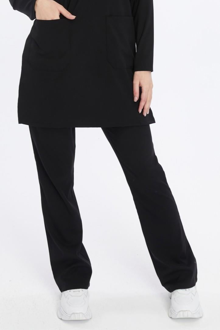 Happiness Modest - Likralı Doktor Hemşire Tesettür Tek Alt Forma, Siyah