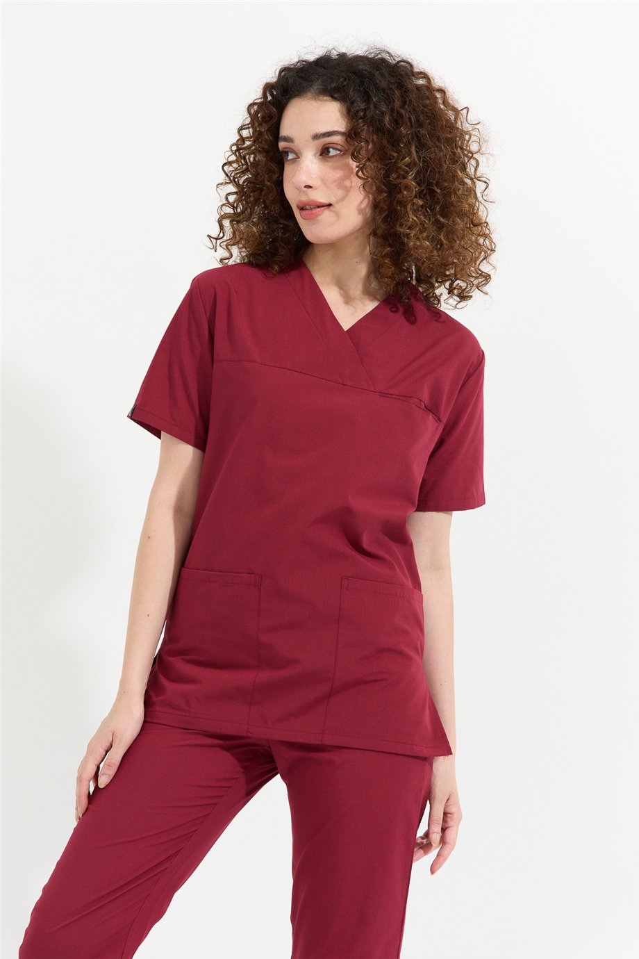 TerryCotton Basic - Doktor Hemşire Forma Takımı, Bordo