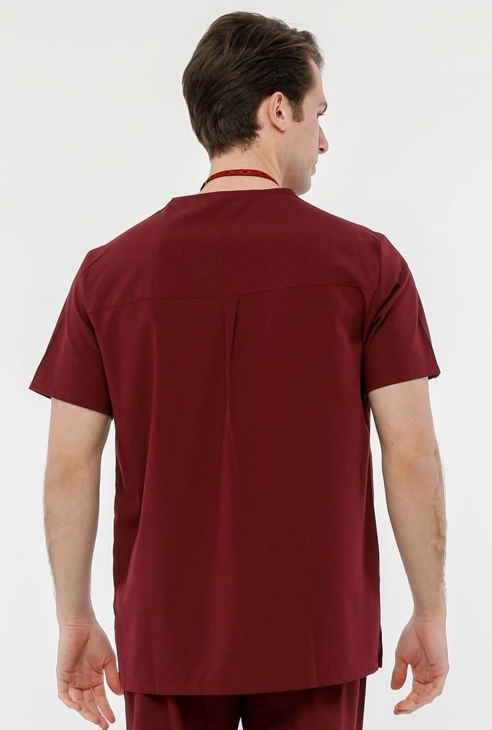 UltraLycra Comfy - Büyük Beden Likralı Doktor Hemşire Tek Üst Cerrahi Forma (UNISEX), Bordo