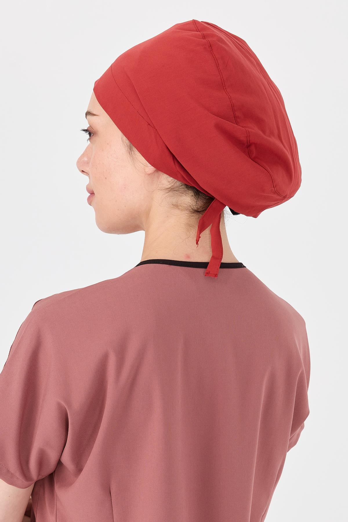 UltraLycra Doktor Hemşire Cerrahi Bone Aşçı Bonesi İş Bandanası, Kiremit