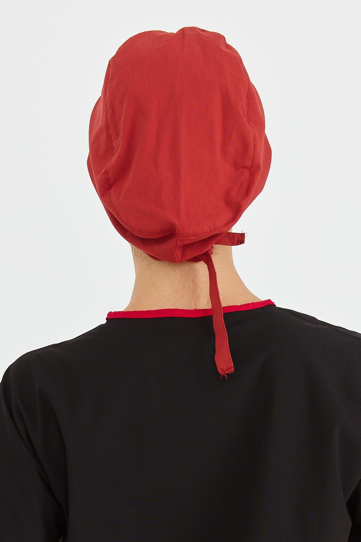 UltraLycra Doktor Hemşire Cerrahi Bone Aşçı Bonesi İş Bandanası, Kiremit