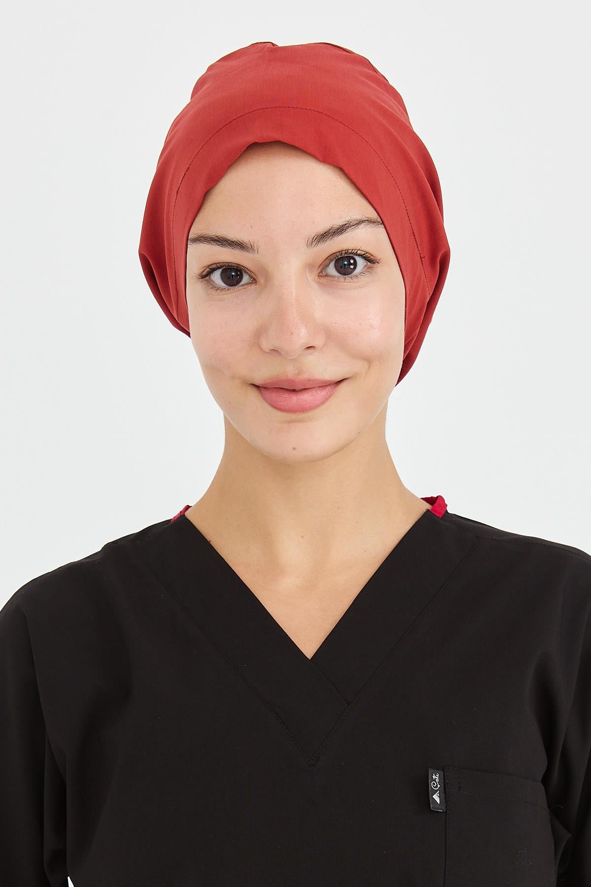 UltraLycra Doktor Hemşire Cerrahi Bone Aşçı Bonesi İş Bandanası, Kiremit