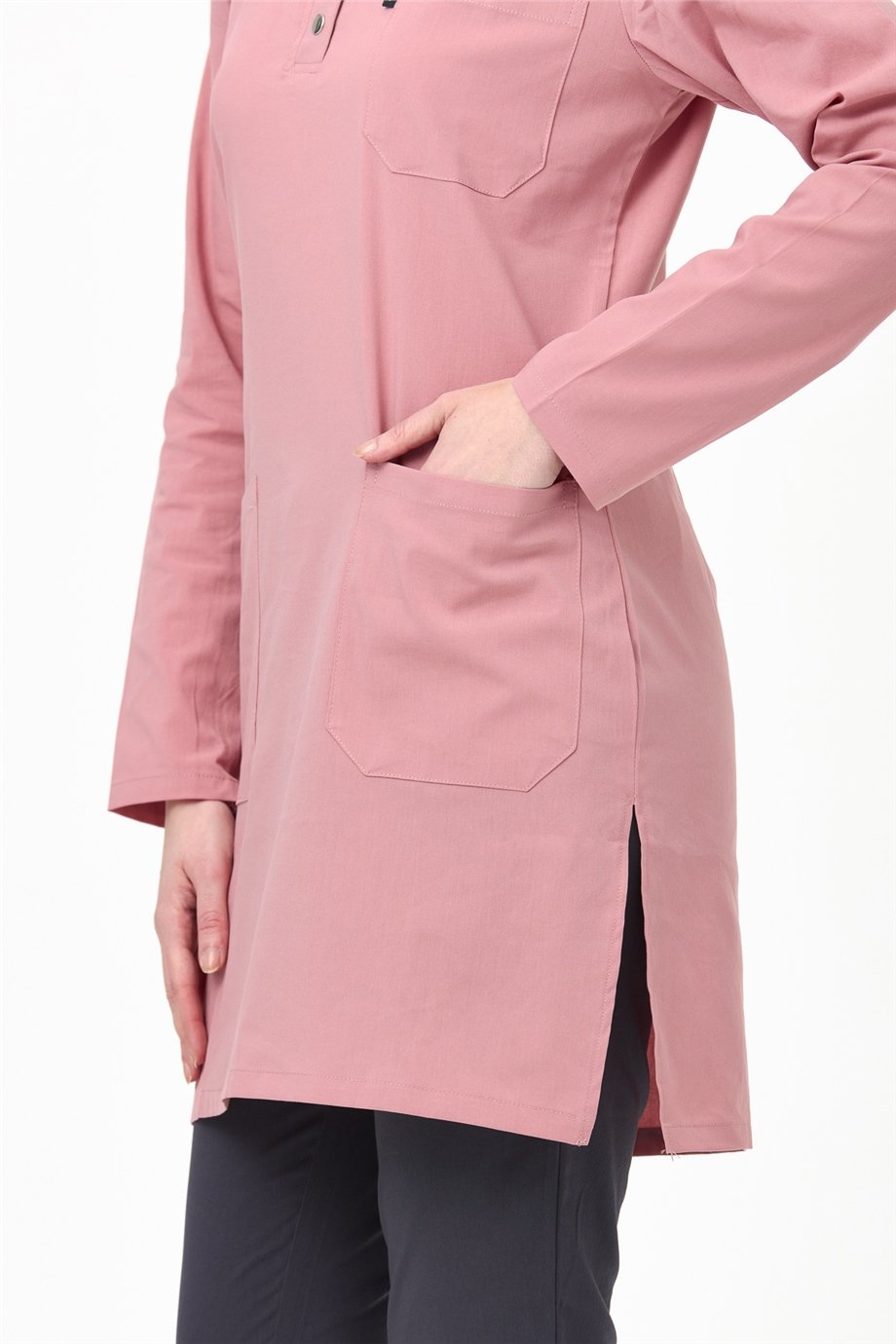 UltraLycra Harmony/Modest - Doktor Hemşire Forma Takımı, Bronz Pembe/Antrasit