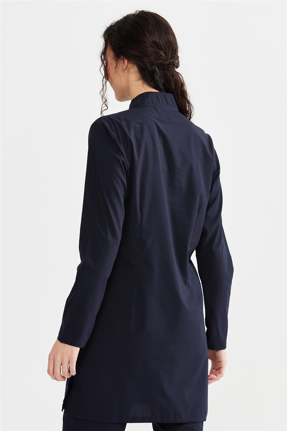 UltraLycra Modest - Likralı Doktor Hemşire Tesettür Tek Üst Forma, Lacivert