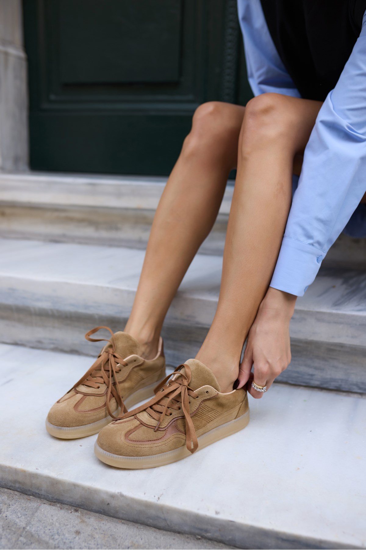 SOLİA KADİN TABA GERCEK SUET BAGCIKLI SNEAKER