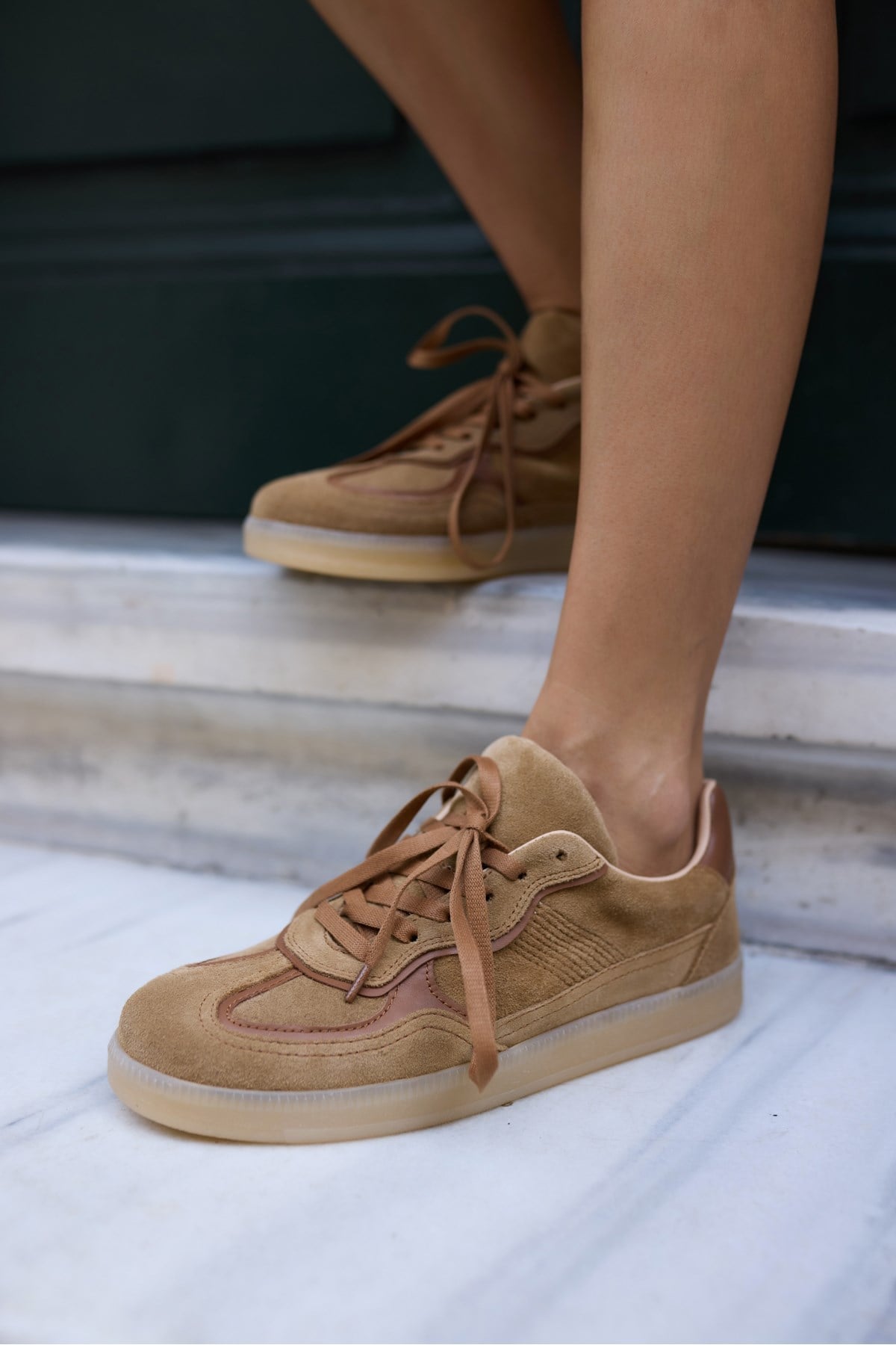 SOLİA KADİN TABA GERCEK SUET BAGCIKLI SNEAKER