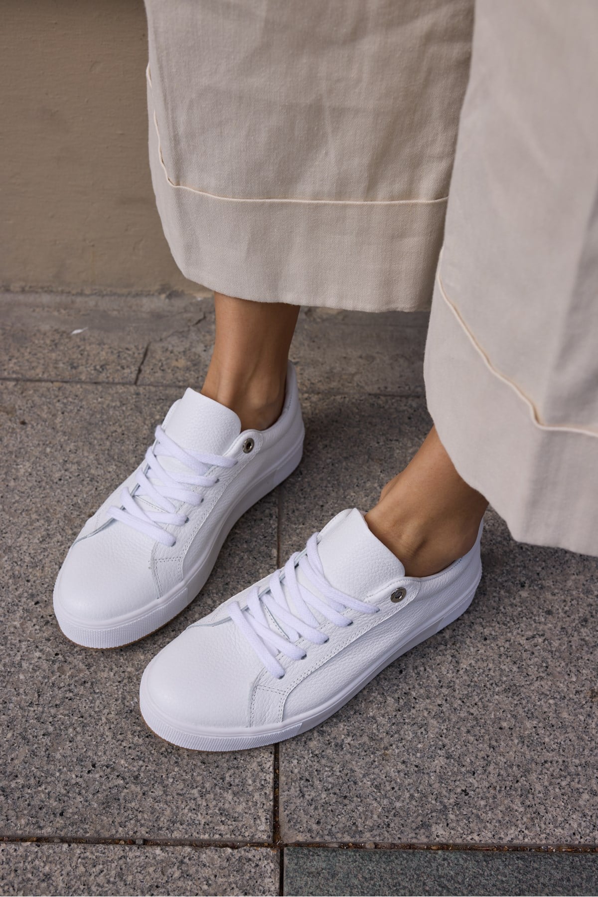 ZALVİRO KADİN BEYAZ GERCEK DERİ SNEAKER