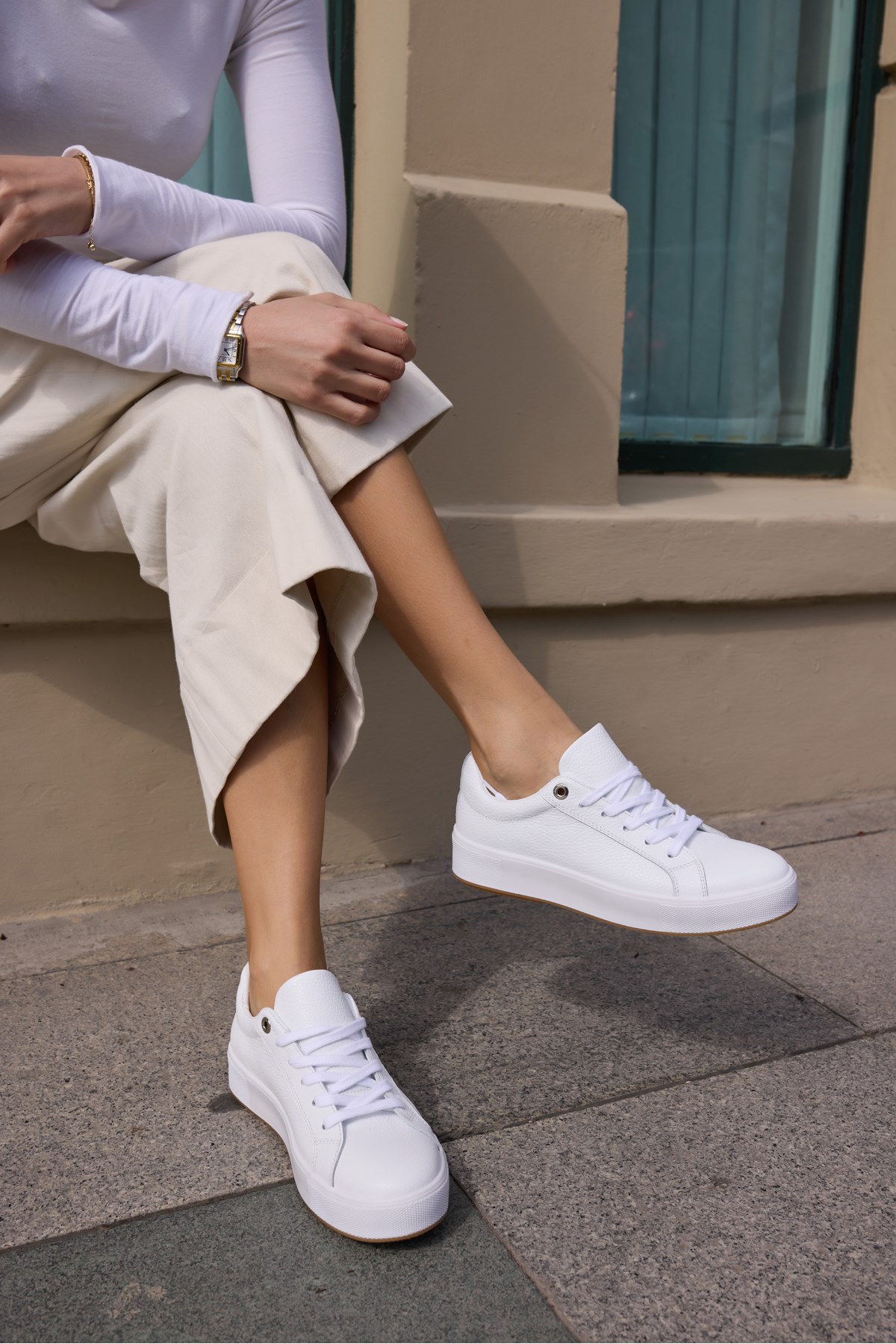 ZALVİRO KADİN BEYAZ GERCEK DERİ SNEAKER