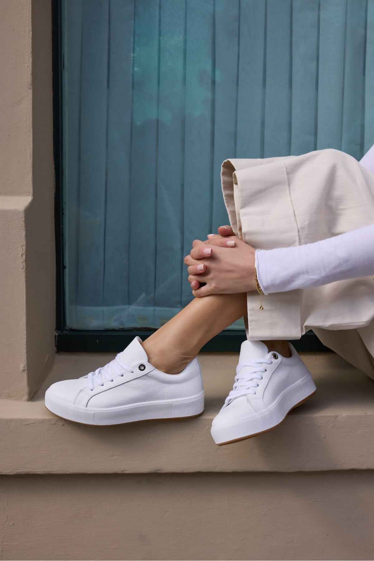 ZALVİRO KADİN BEYAZ GERCEK DERİ SNEAKER