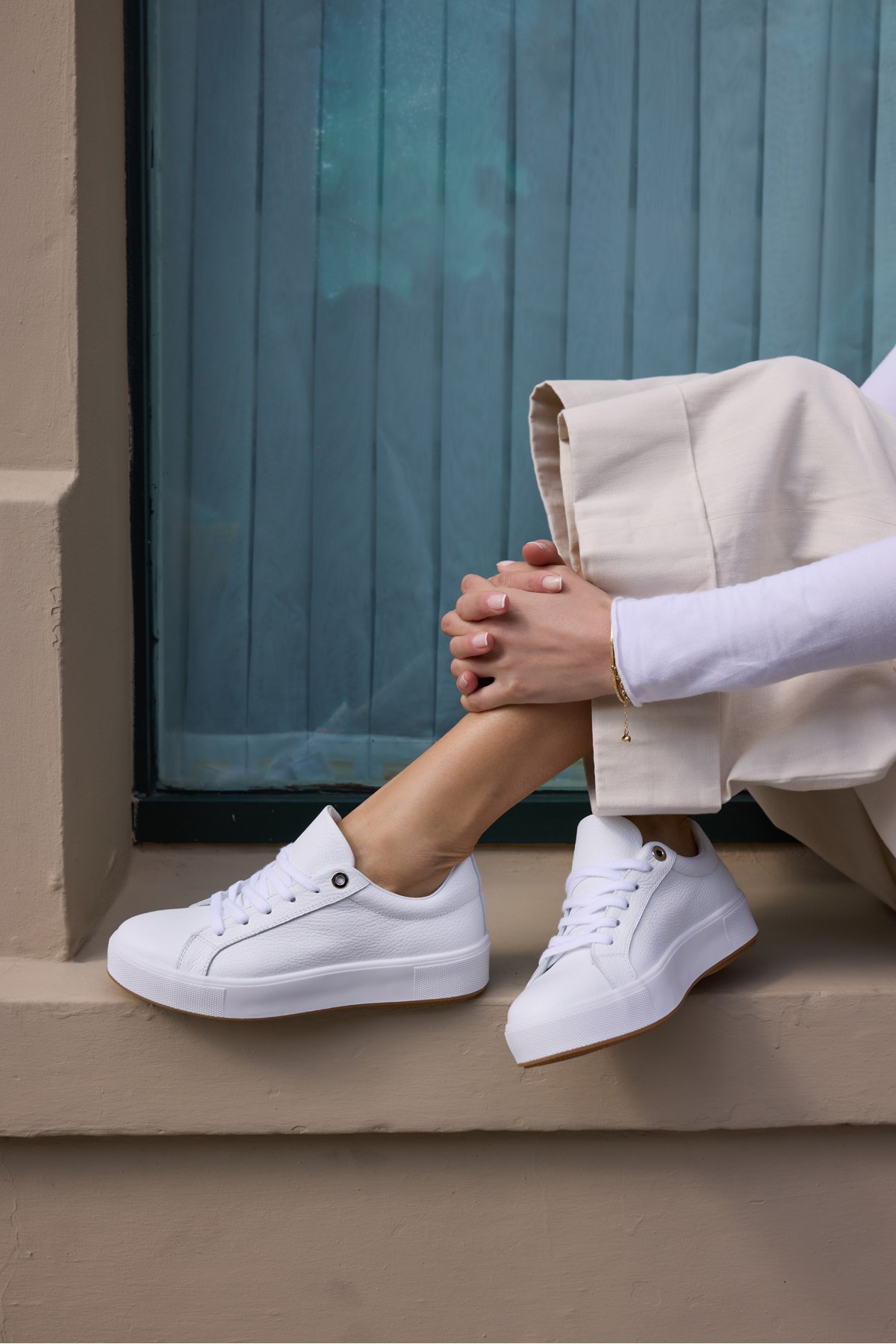 ZALVİRO KADİN BEYAZ GERCEK DERİ SNEAKER