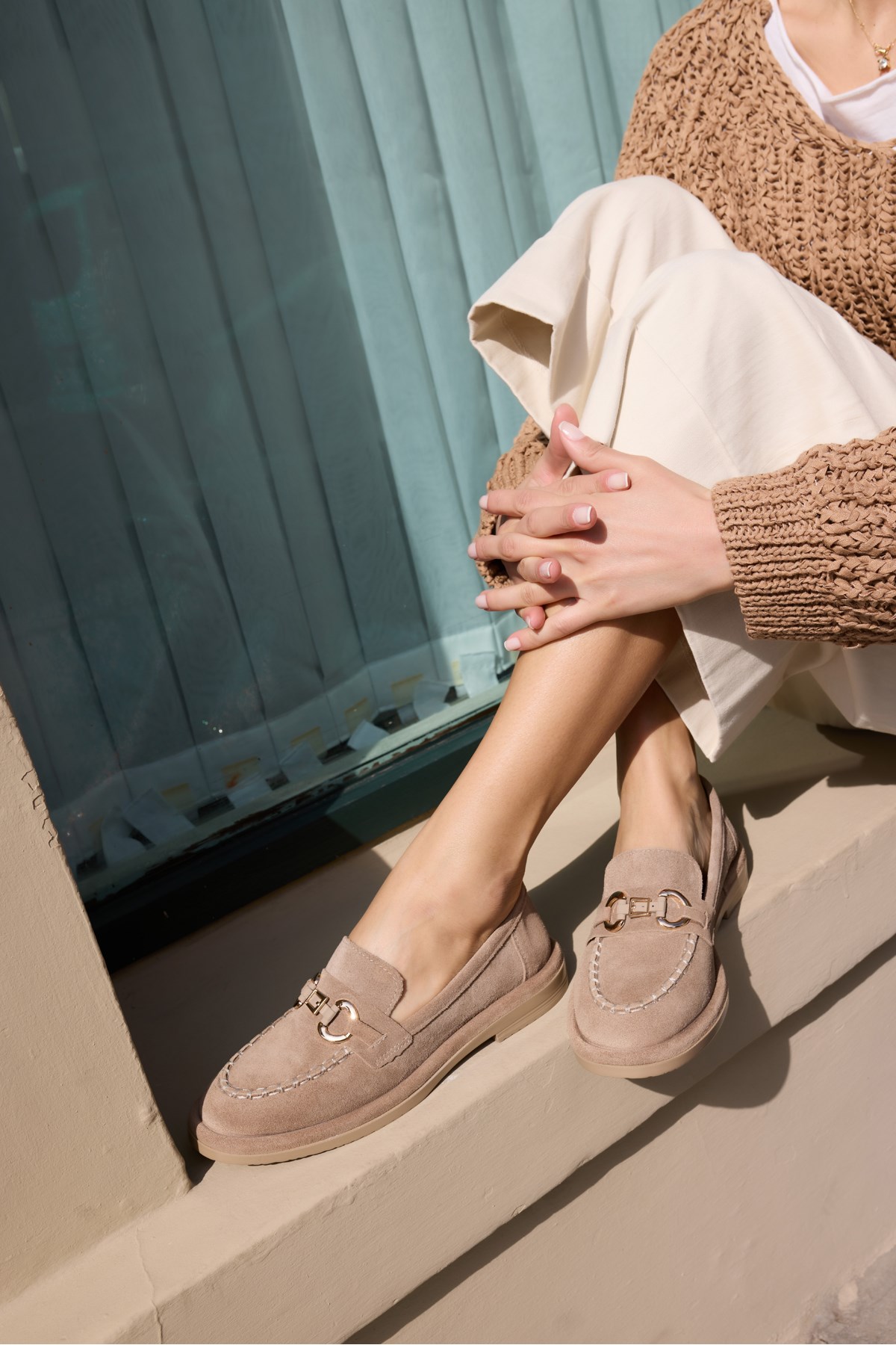 SELVERO KADİN NUDE GERCEK DERİ SUET LOAFER