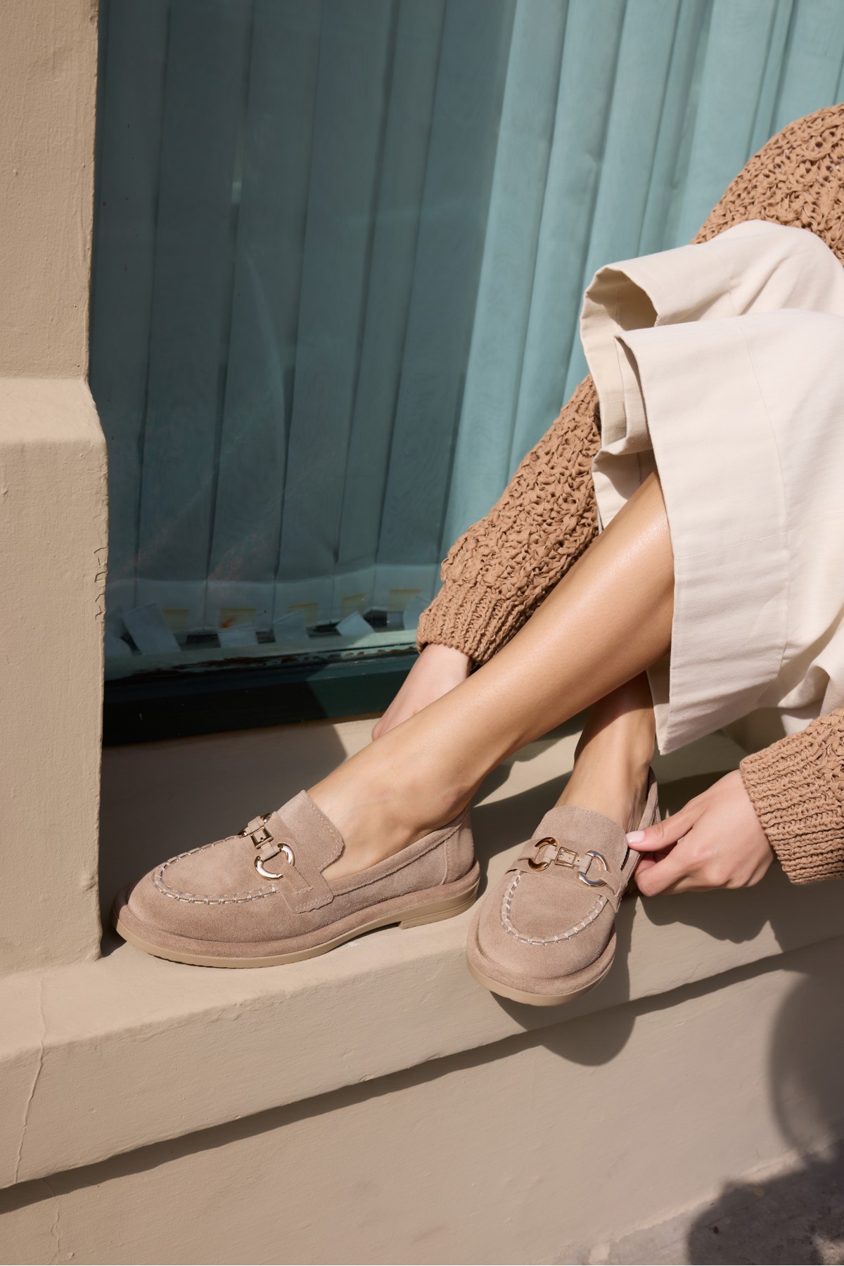 SELVERO KADİN NUDE GERCEK DERİ SUET LOAFER