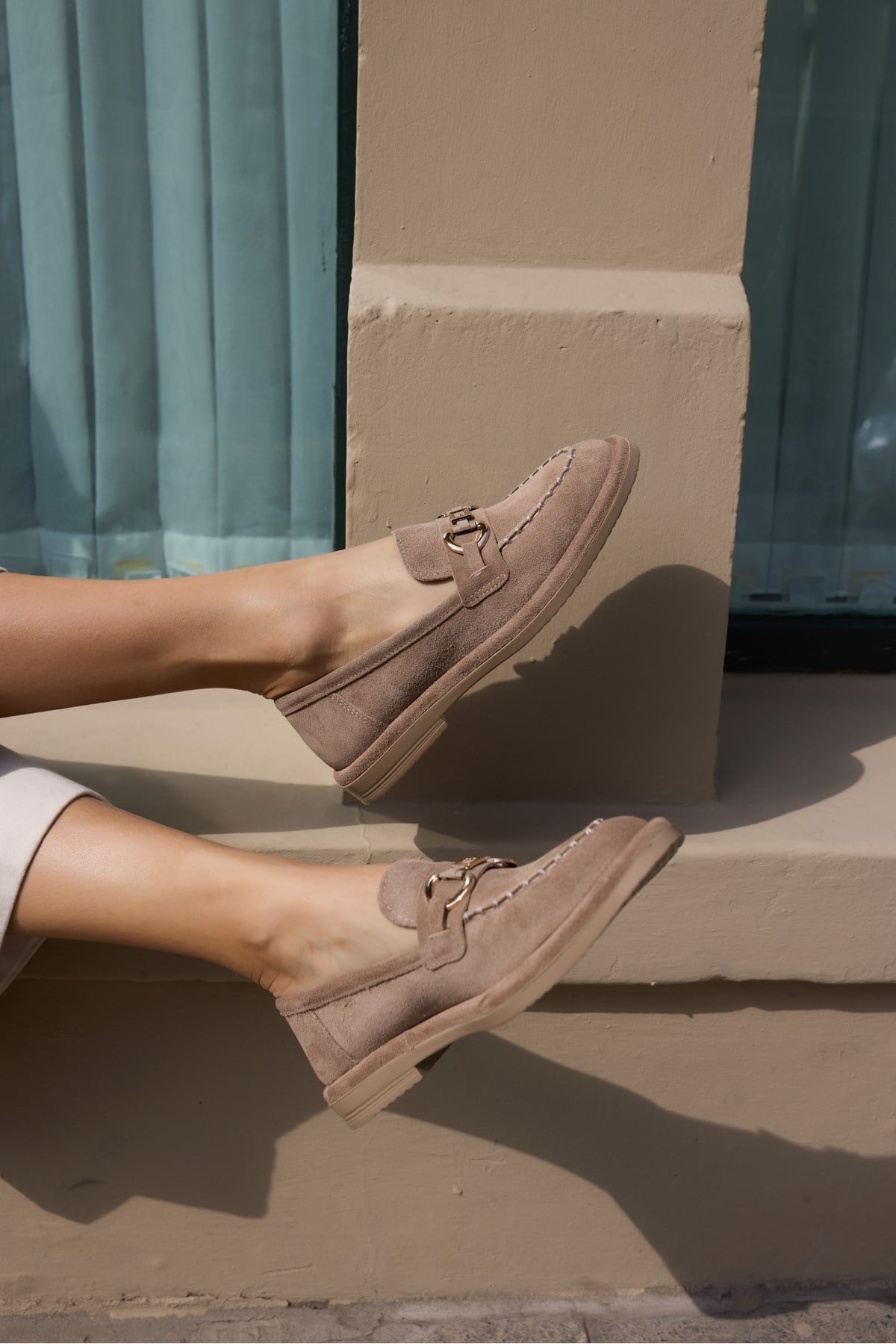SELVERO KADİN NUDE GERCEK DERİ SUET LOAFER
