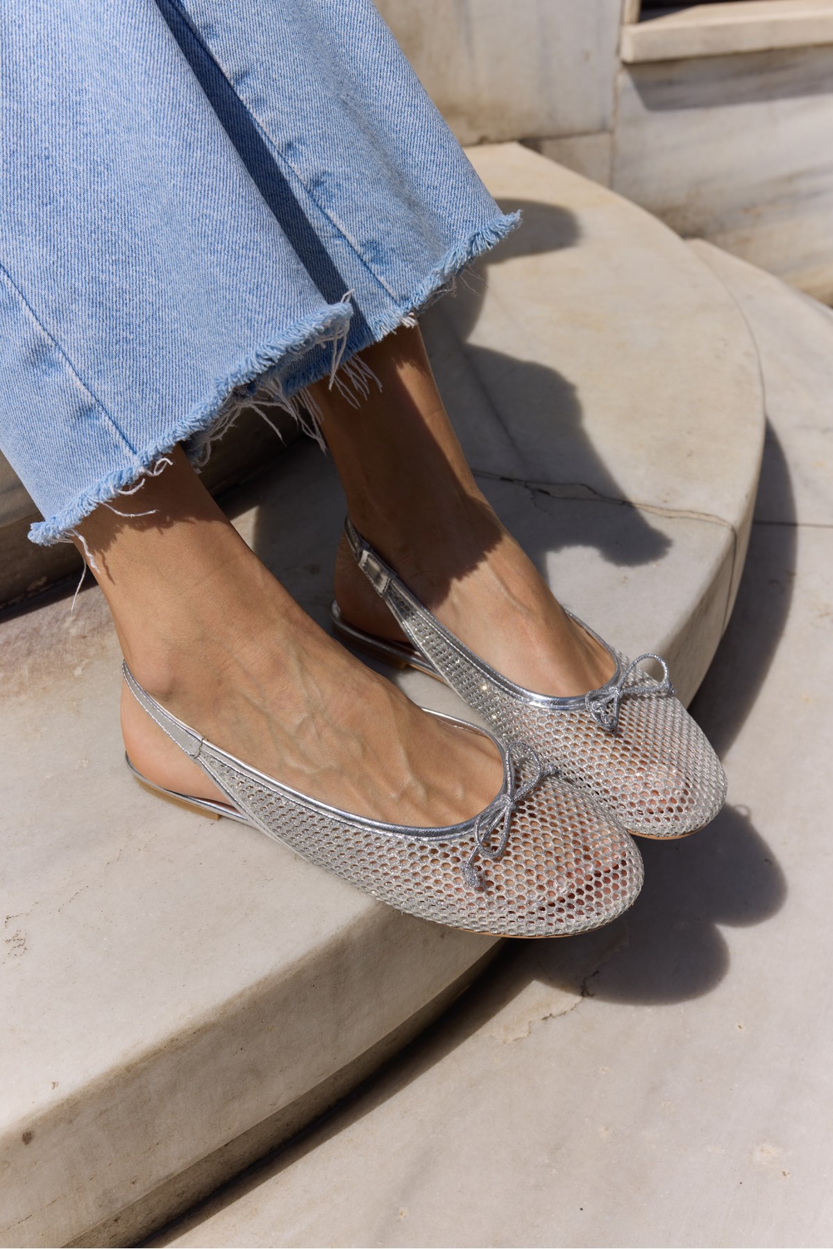 CANTİRO KADİN GUMUS FILE SLINGBACK BABET