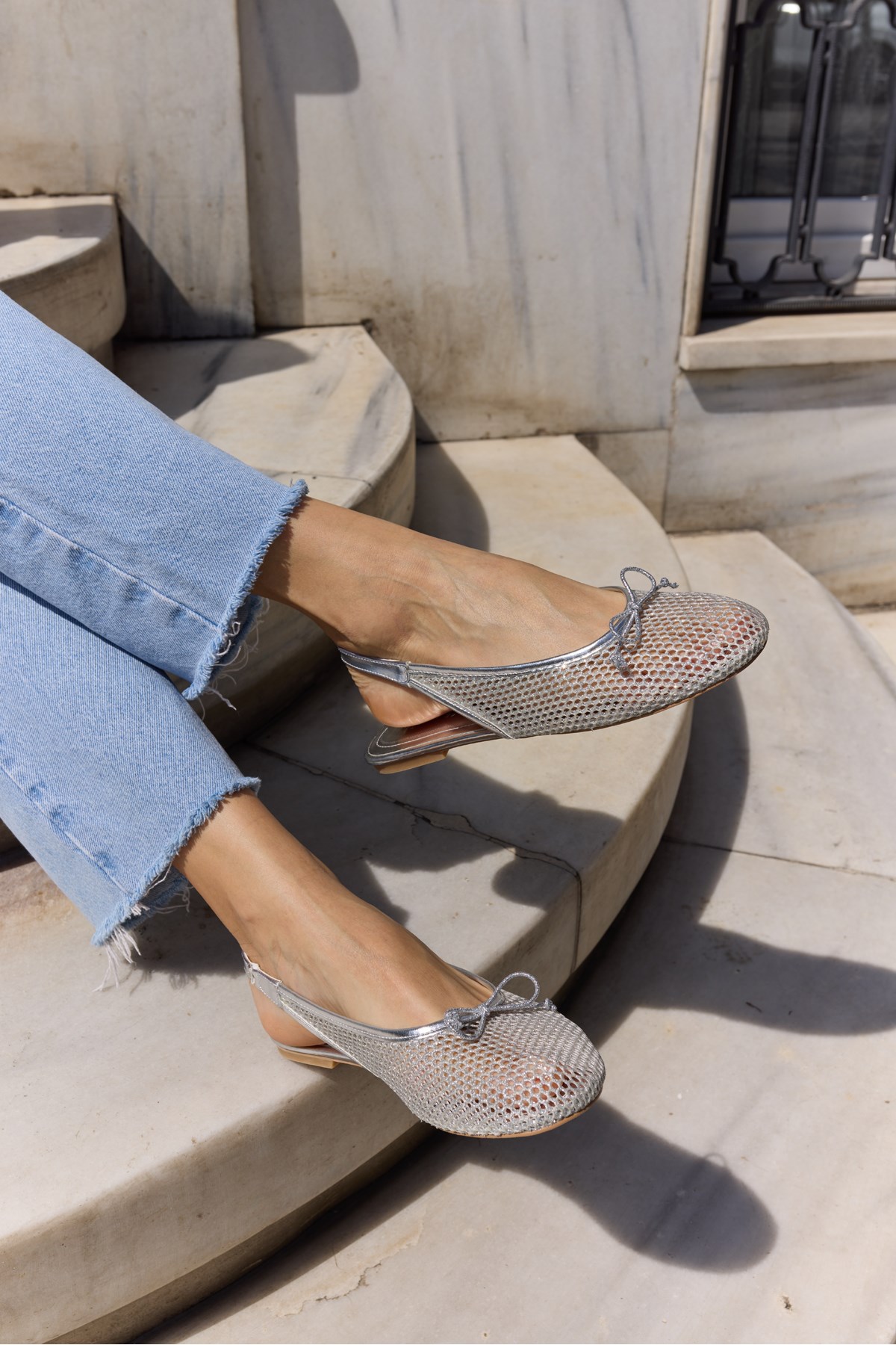CANTİRO KADİN GUMUS FILE SLINGBACK BABET