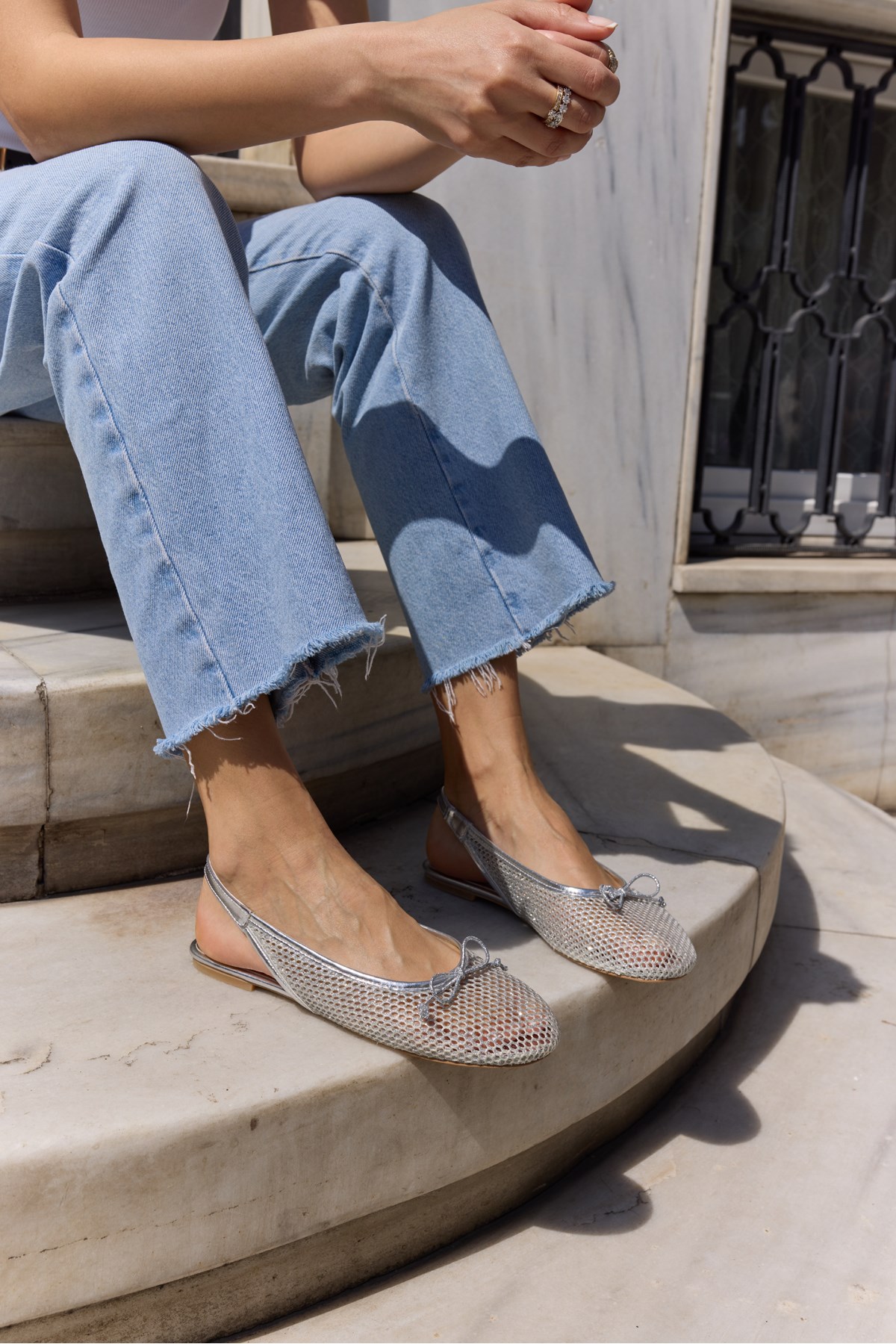 CANTİRO KADİN GUMUS FILE SLINGBACK BABET