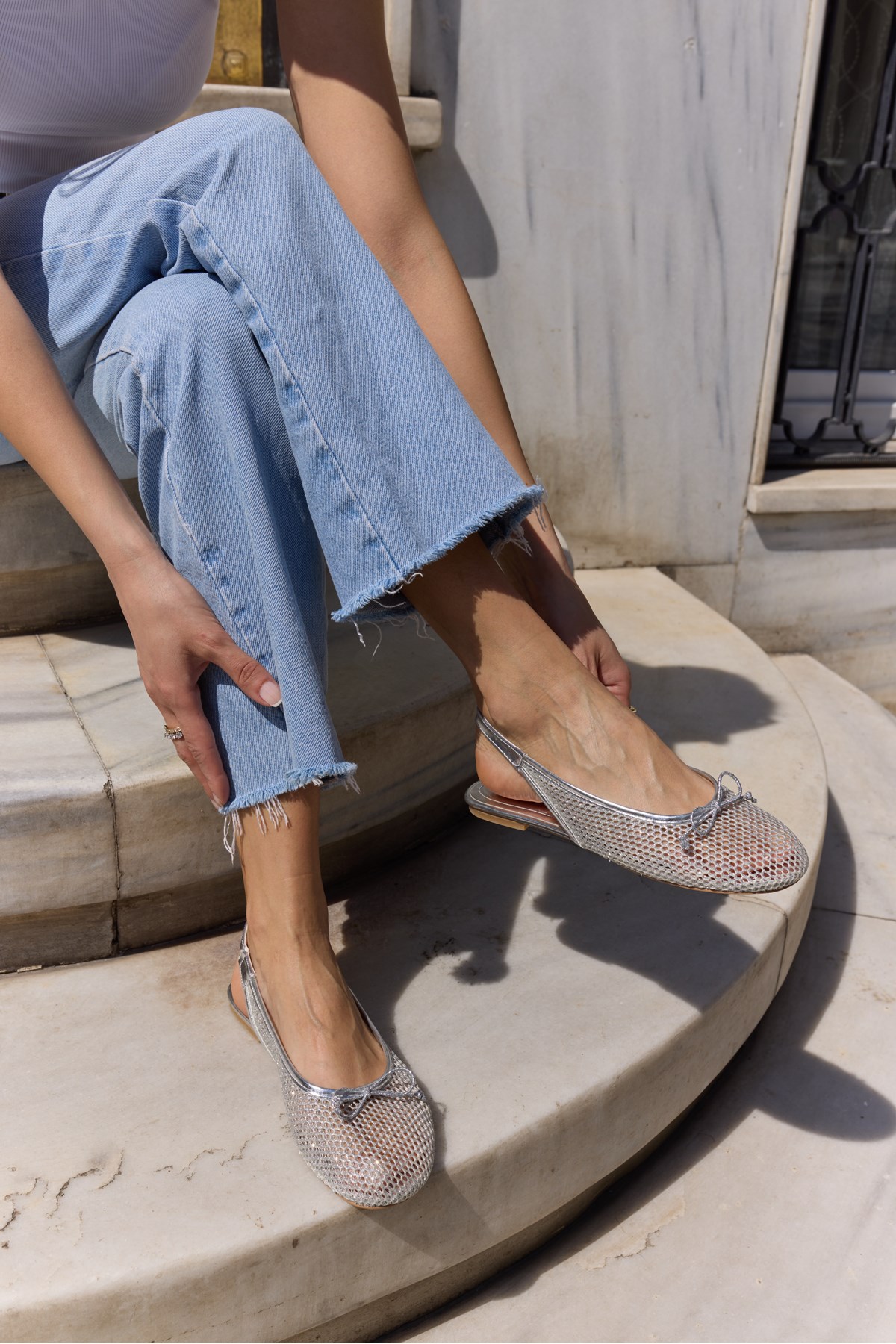 CANTİRO KADİN GUMUS FILE SLINGBACK BABET