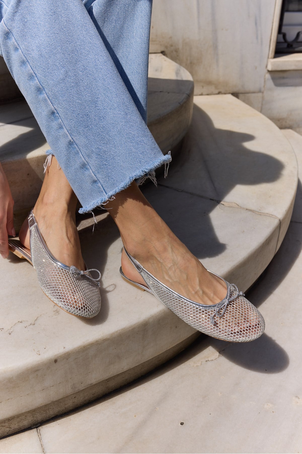 CANTİRO KADİN GUMUS FILE SLINGBACK BABET