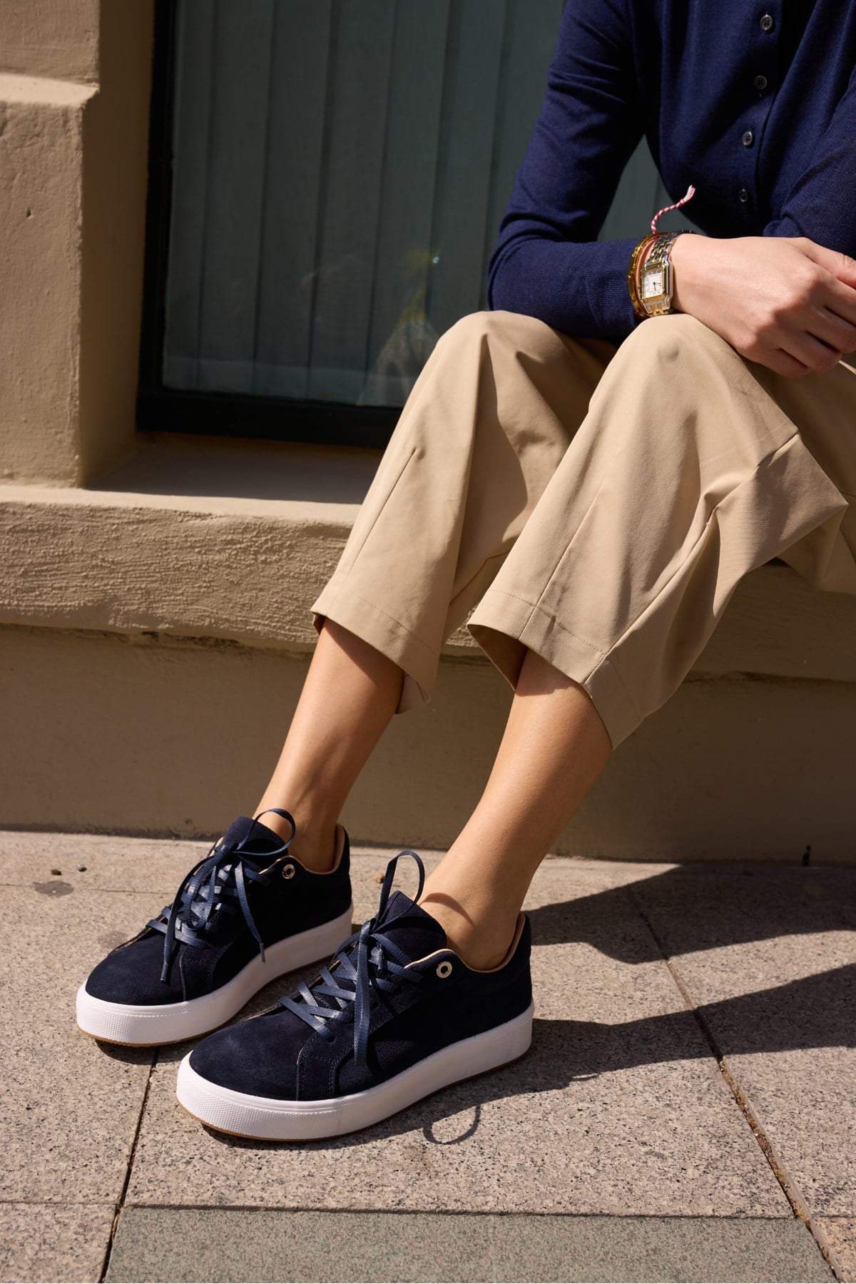 ZALVİRO KADİN LACİVERT GERCEK DERİ SUET BAGCIKLI SNEAKER