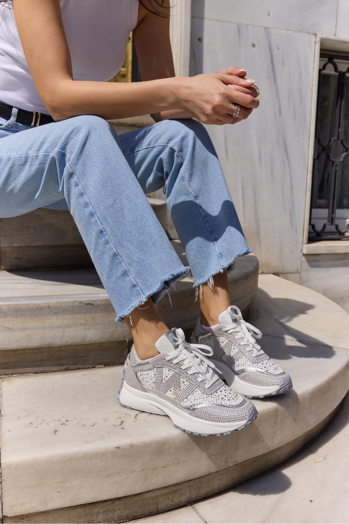 VESSANO KADİN GUMUSTAŞLİ TUL DETAY BAGCIKLI SNEAKER