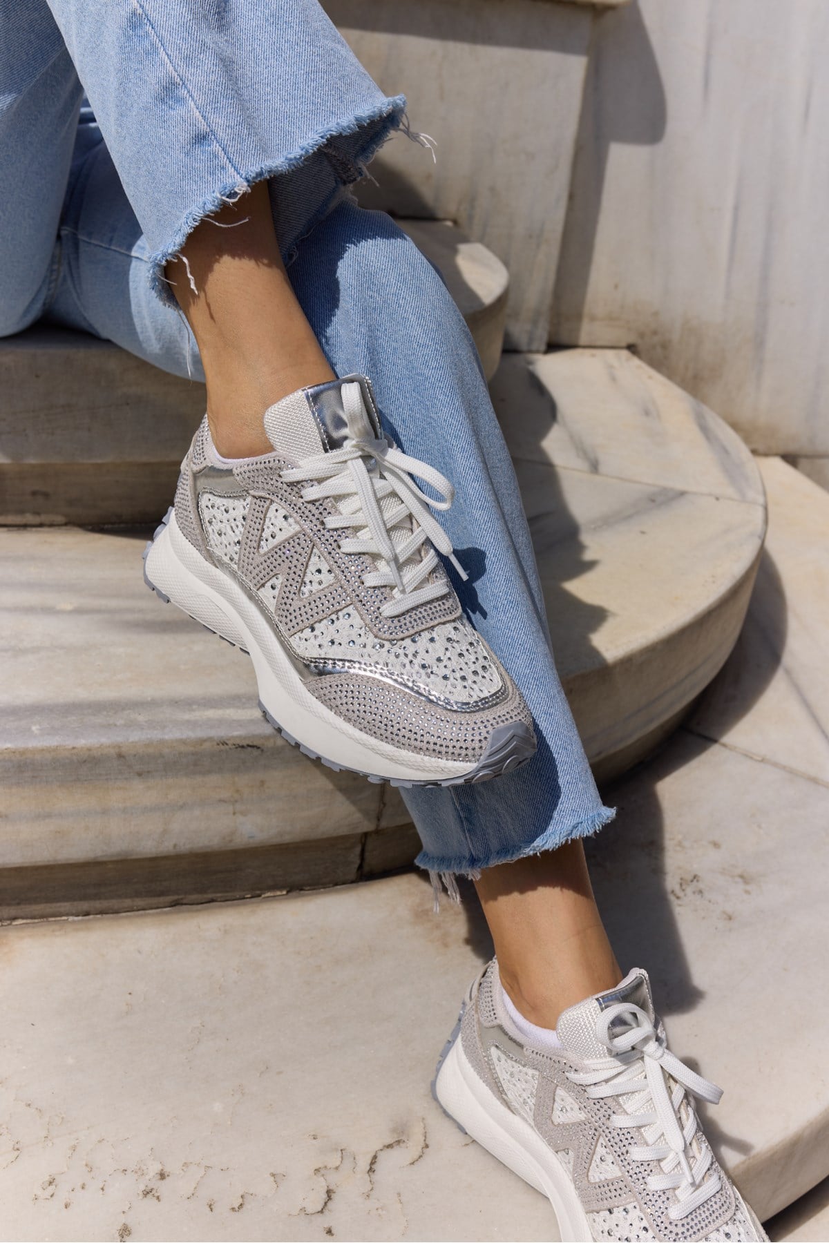 VESSANO KADİN GUMUSTAŞLİ TUL DETAY BAGCIKLI SNEAKER