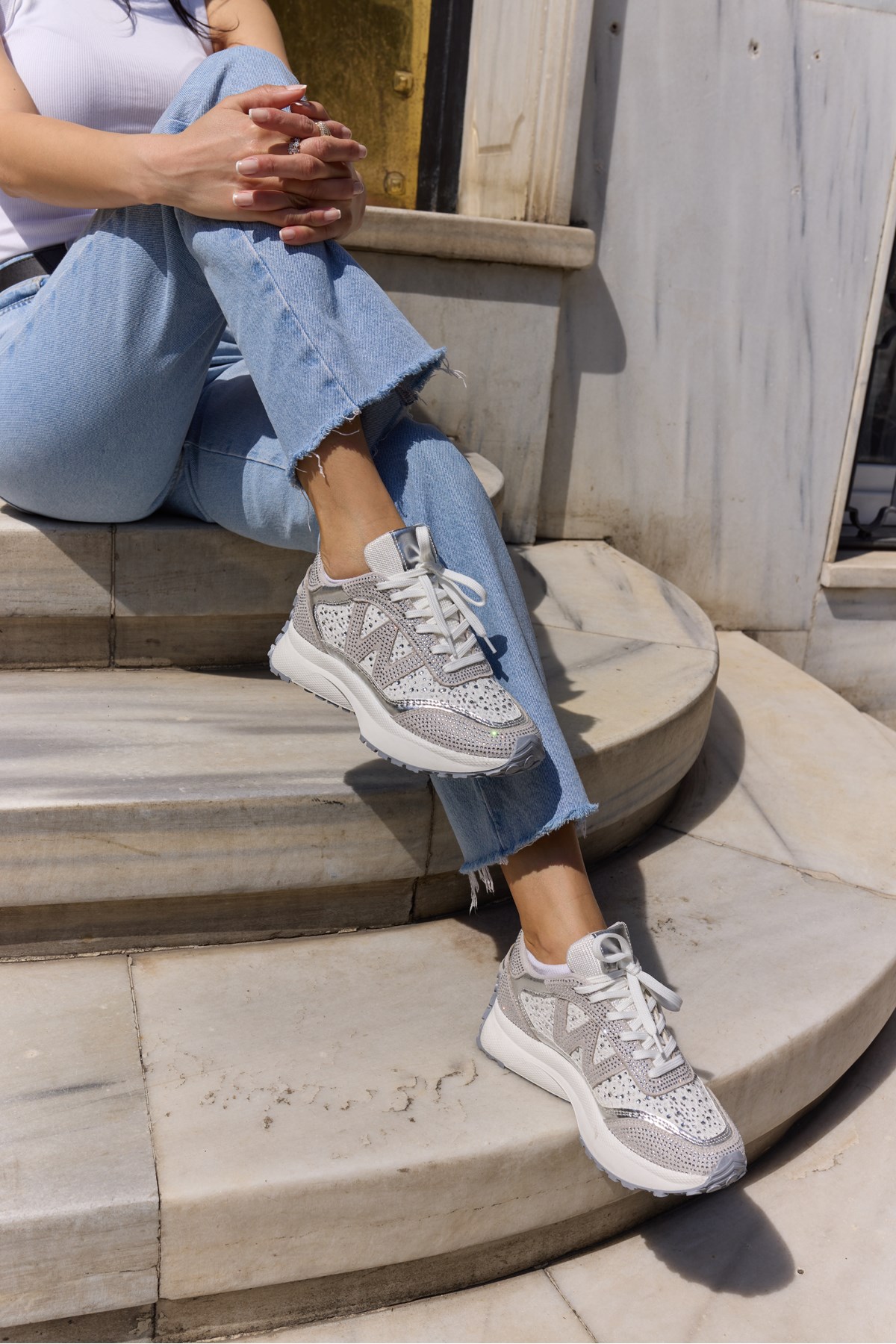 VESSANO KADİN GUMUSTAŞLİ TUL DETAY BAGCIKLI SNEAKER