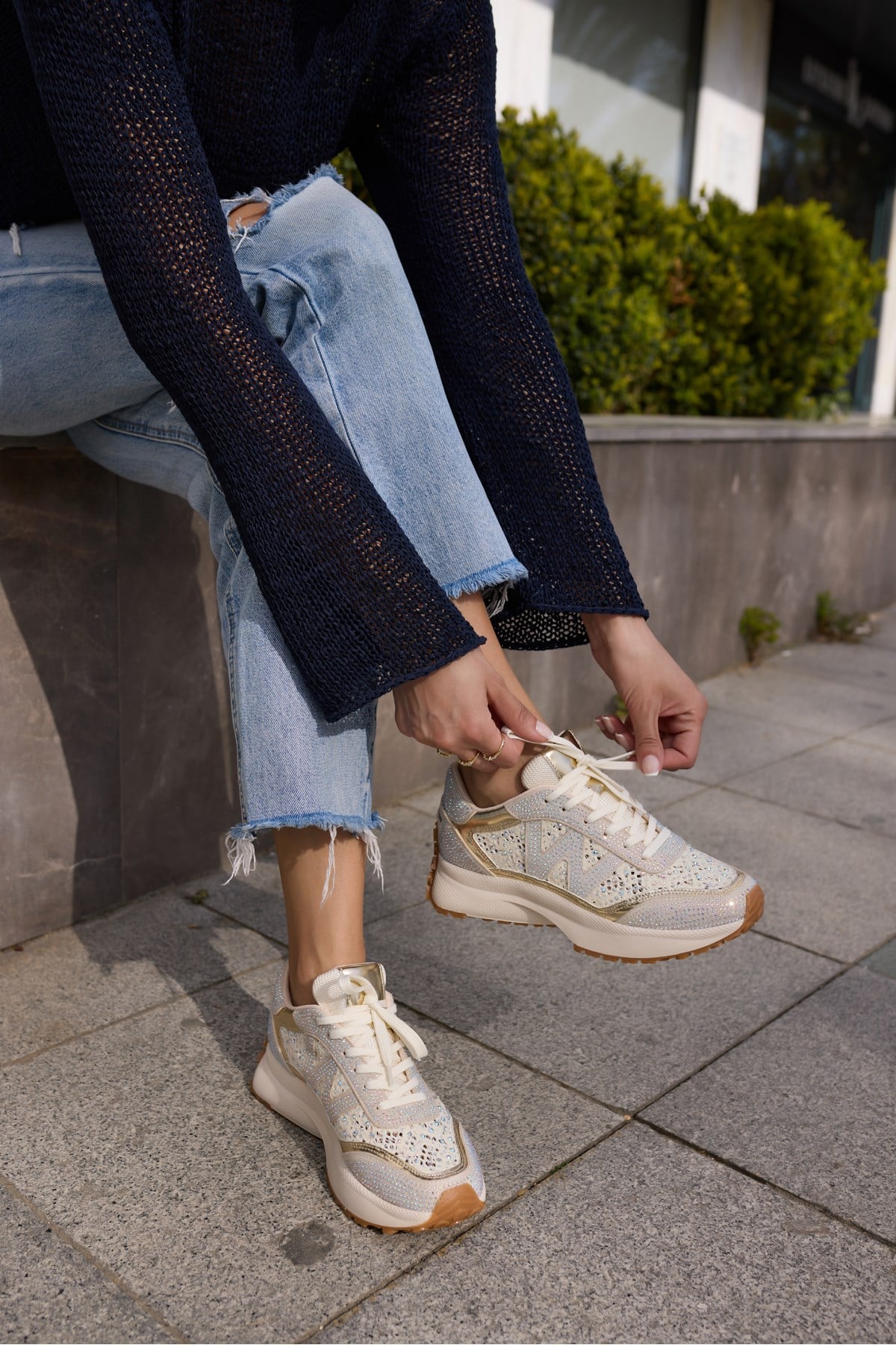 VESSANO KADIN BEJ TAS DETAY BAGCIKLI SNEAKER