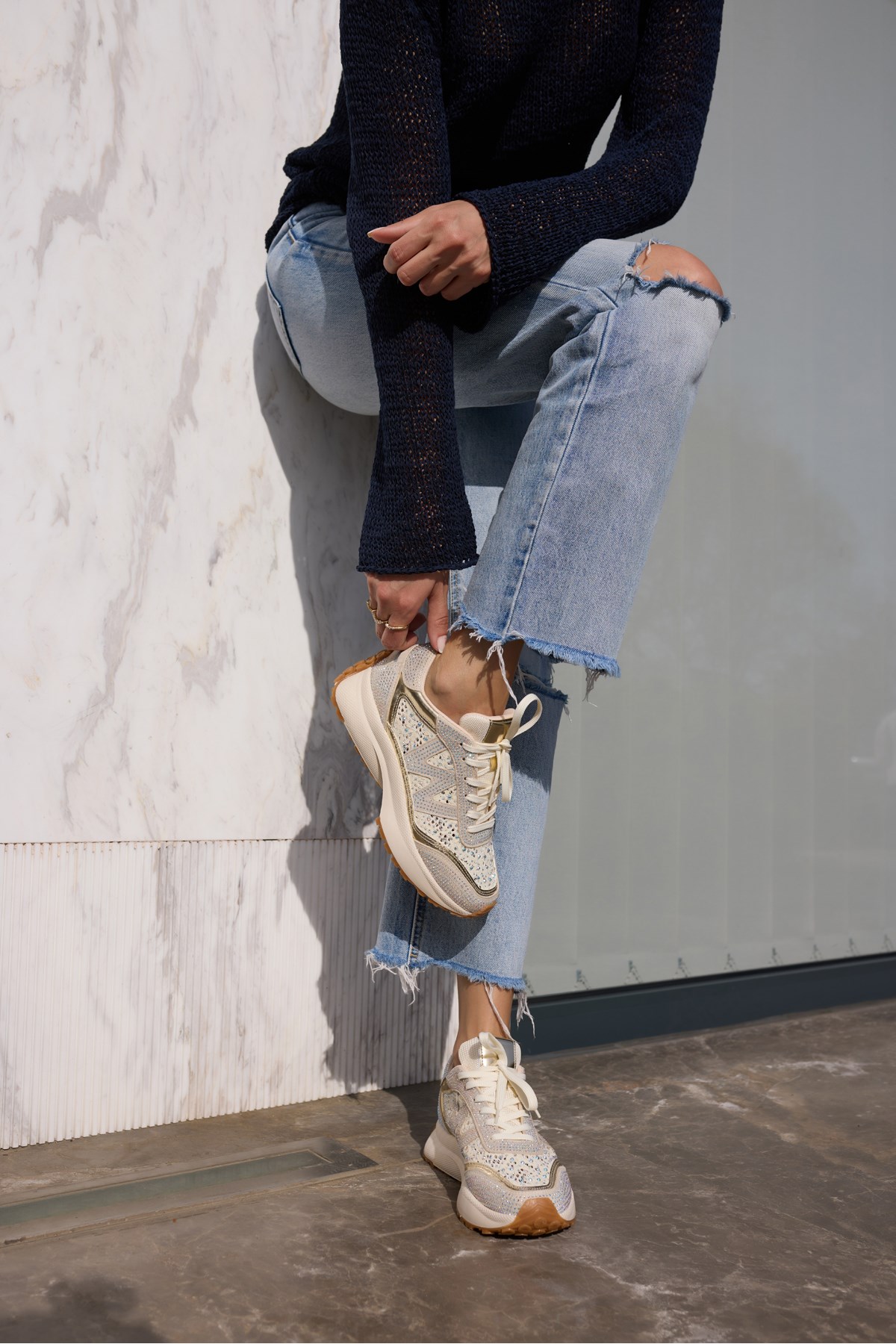 VESSANO KADIN BEJ TAS DETAY BAGCIKLI SNEAKER