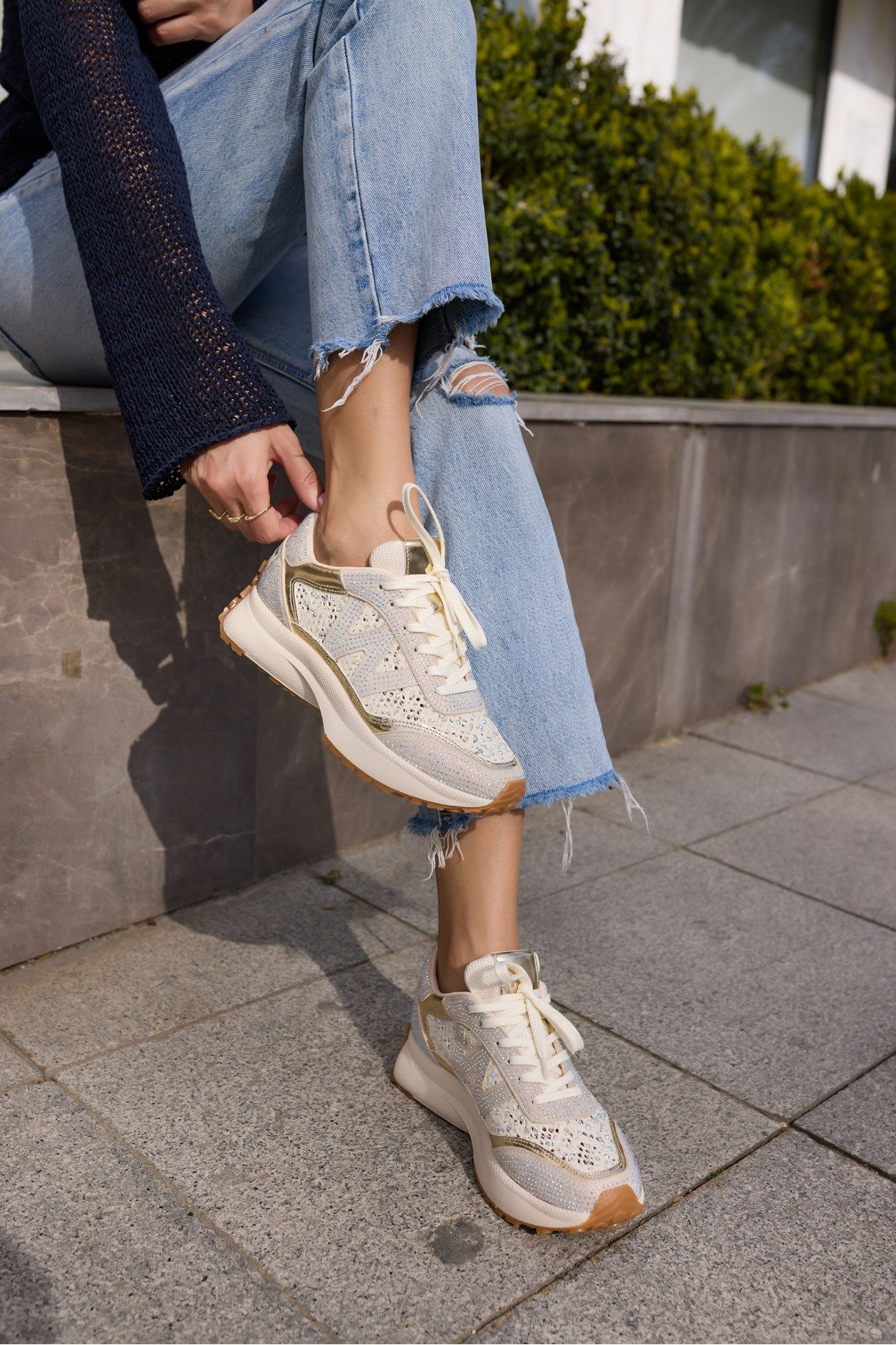 VESSANO KADIN BEJ TAS DETAY BAGCIKLI SNEAKER