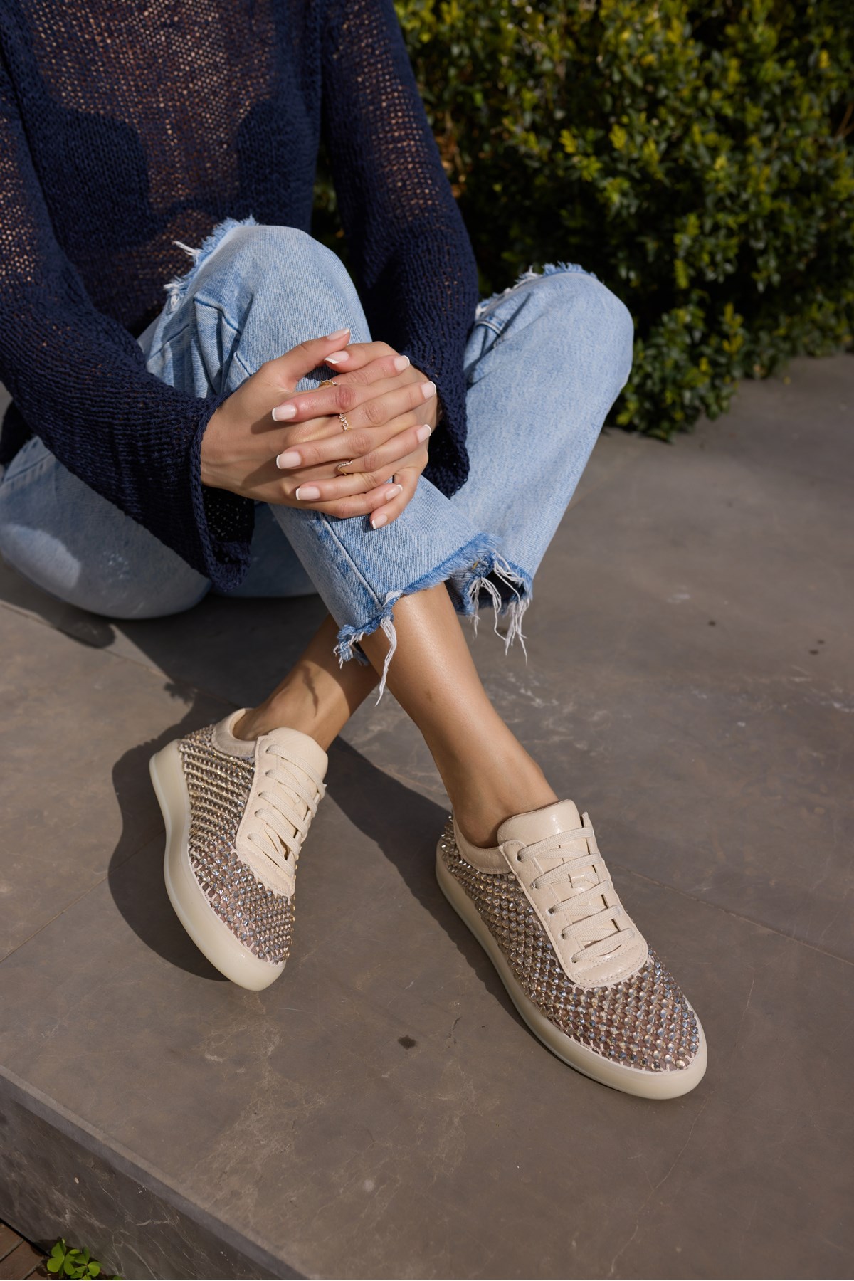 CEDY KADIN BEJ TASLI BAGCIKLI DETAY SNEAKER