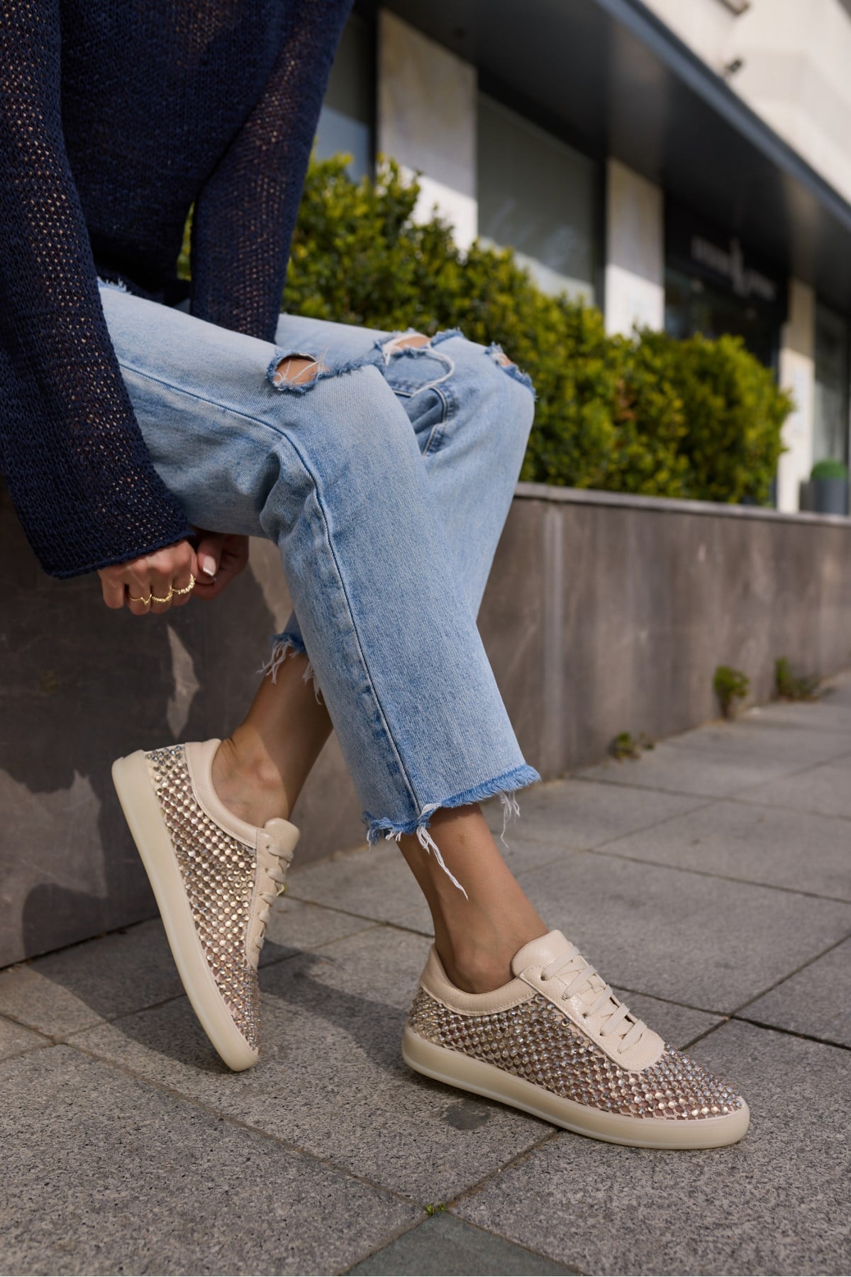 CEDY KADIN BEJ TASLI BAGCIKLI DETAY SNEAKER