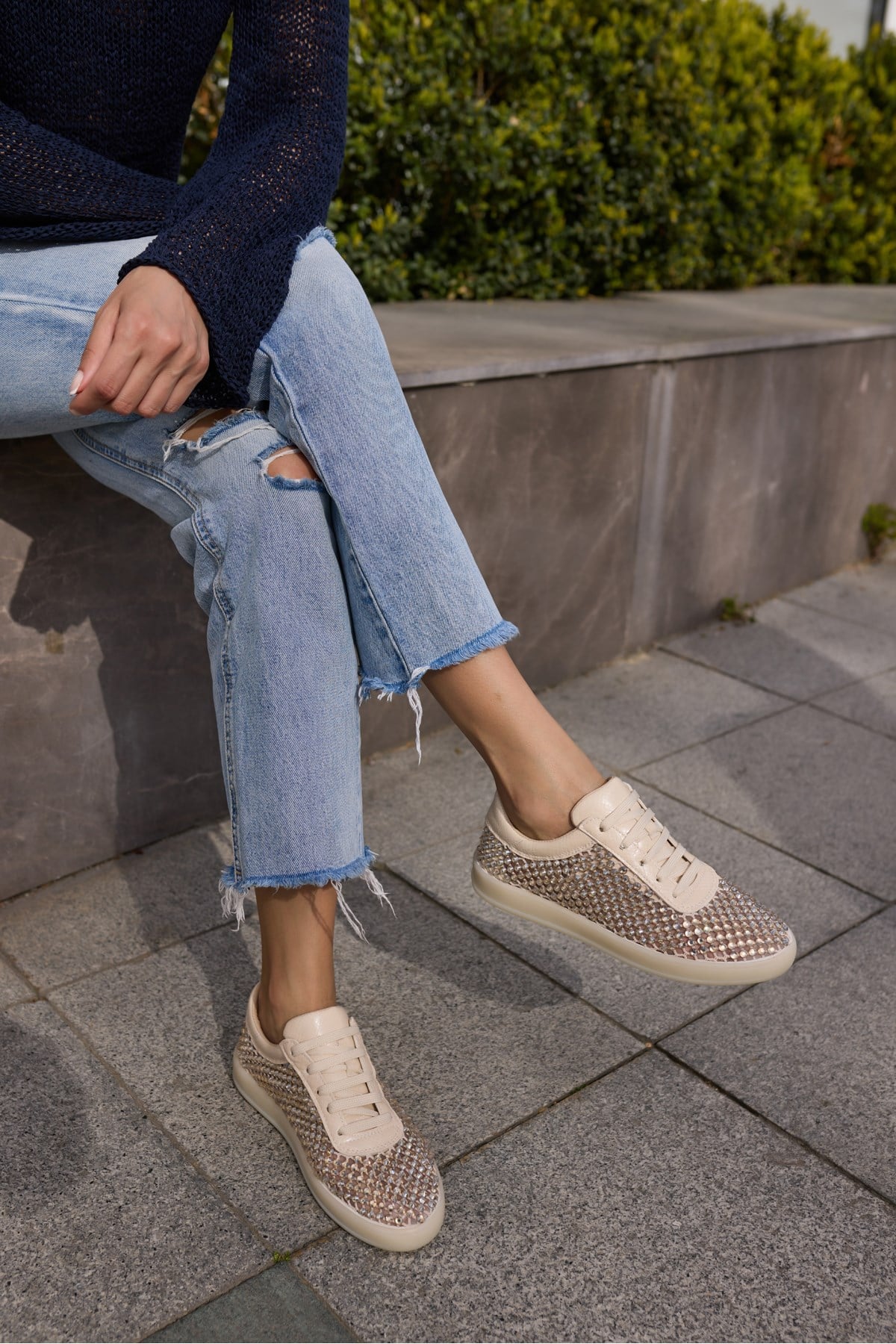 CEDY KADIN BEJ TASLI BAGCIKLI DETAY SNEAKER