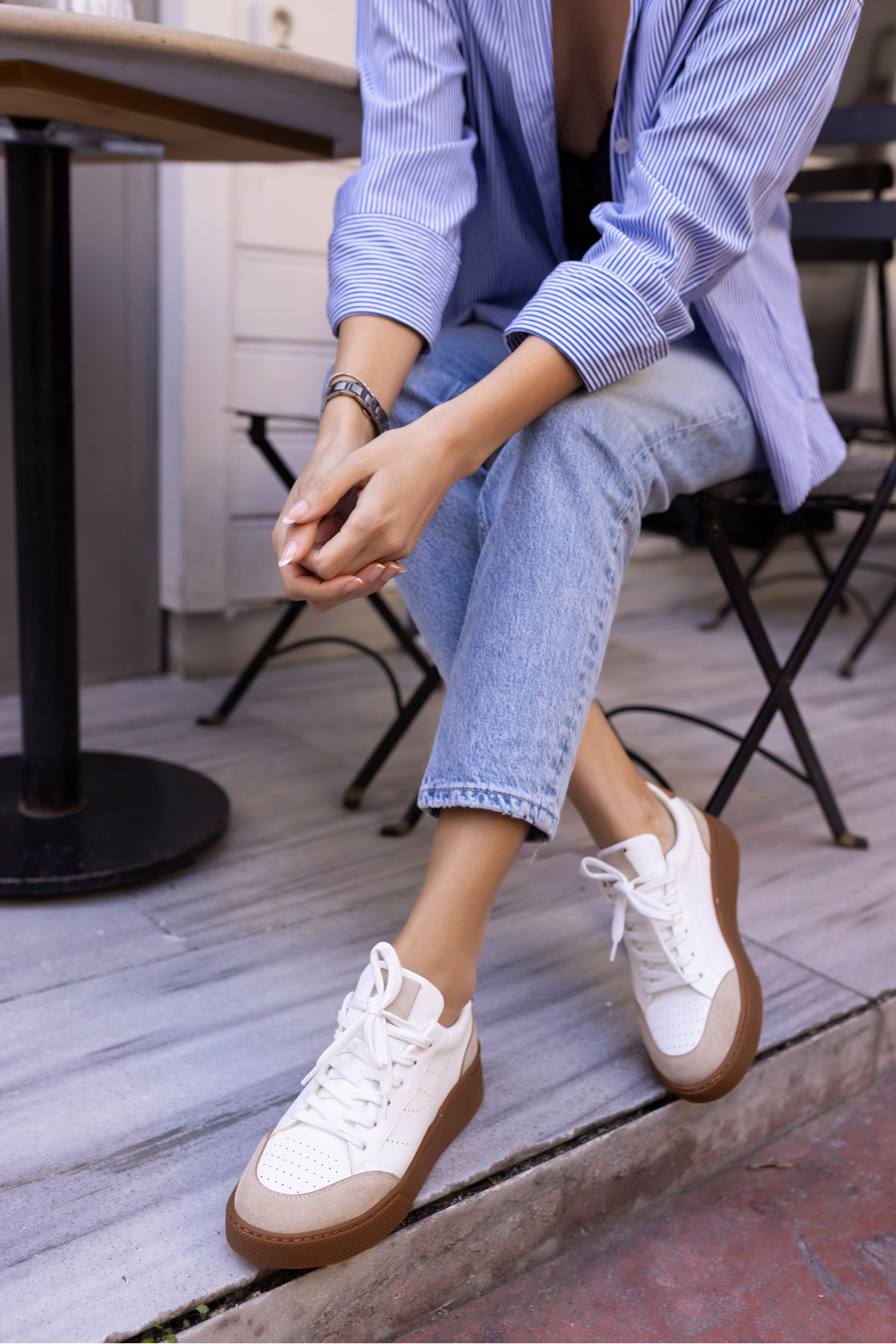 GORDON KADIN BEJ CİLT LEOPAR GARNILI SNEAKER