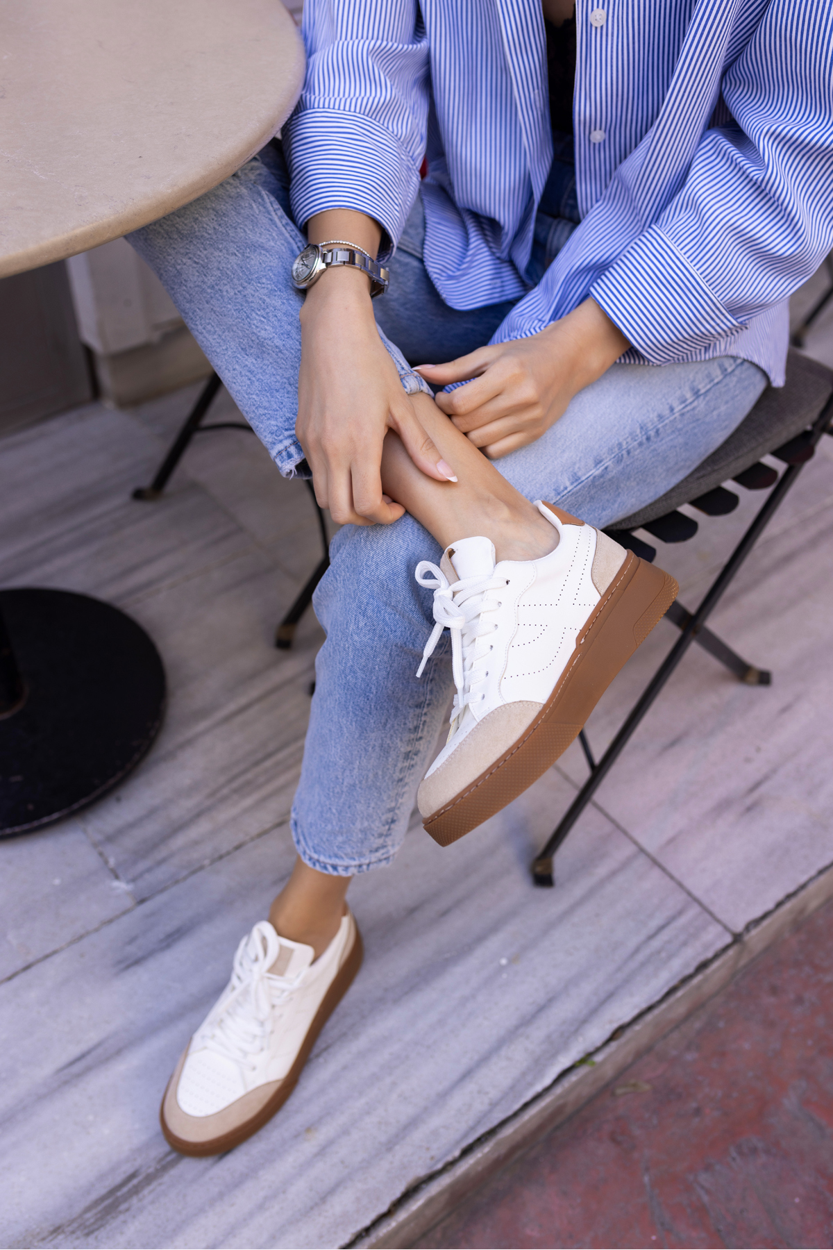 GORDON KADIN BEJ CİLT LEOPAR GARNILI SNEAKER